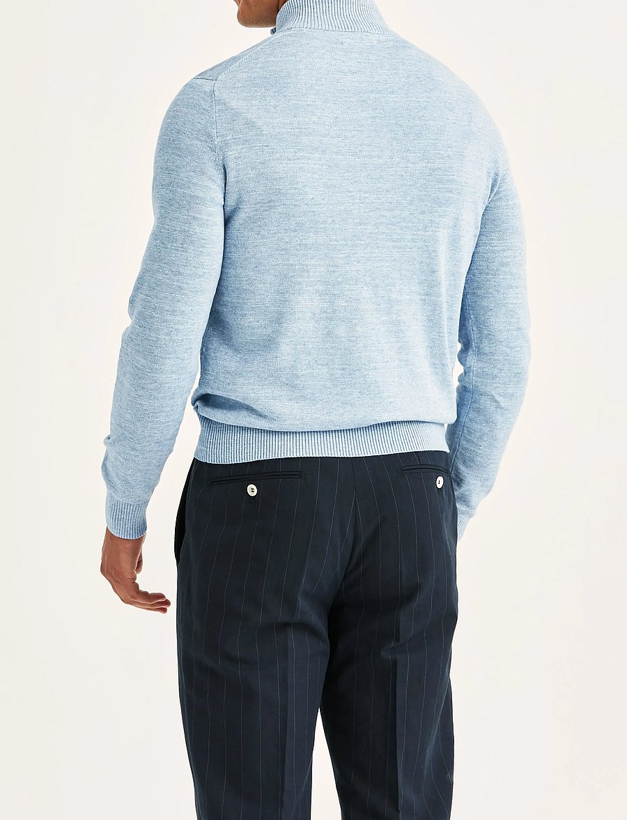 Morris - Randall Half Zip - pullover mit halbem reißverschluss - light blue - 4
