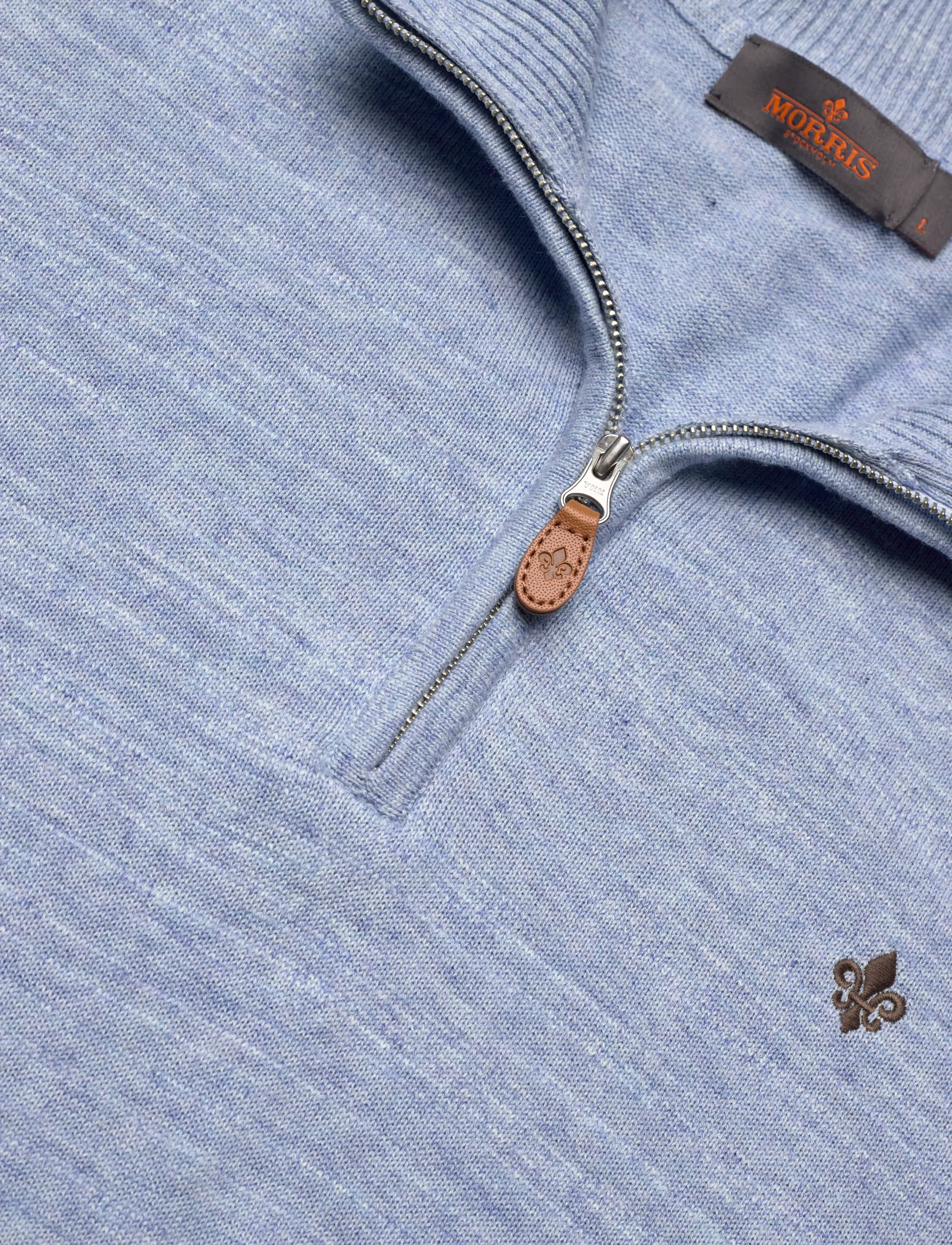 Morris - Randall Half Zip - half zip-tröjor - light blue - 5