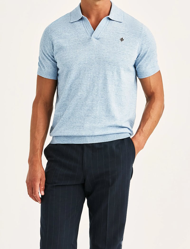 Morris - Randall Resort Polo - gestrickte polohemden - light blue - 0