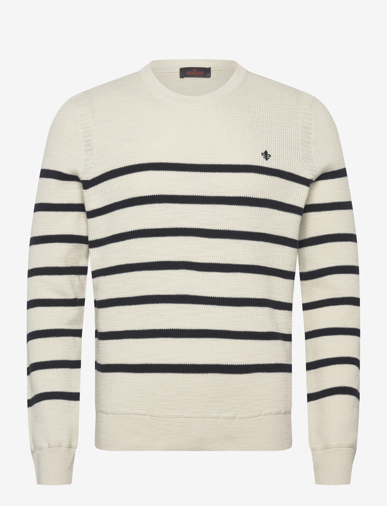 Morris - Benedict Striped Oneck - rund hals - off white - 1