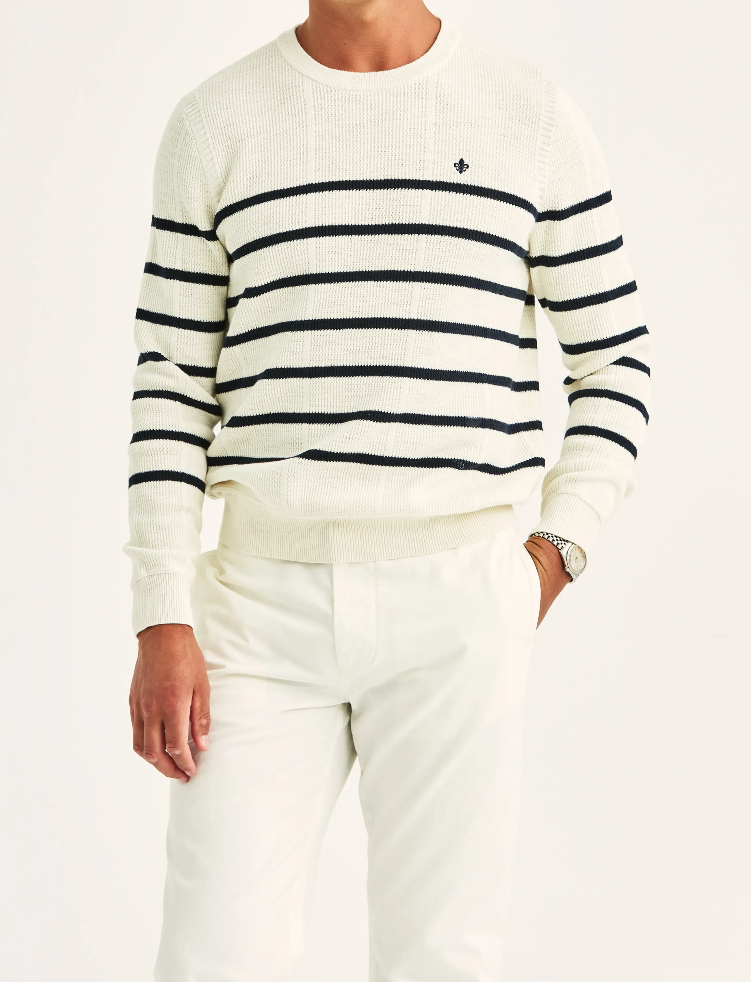 Morris Benedict Striped Oneck - Preppy - OFF WHITE / cream