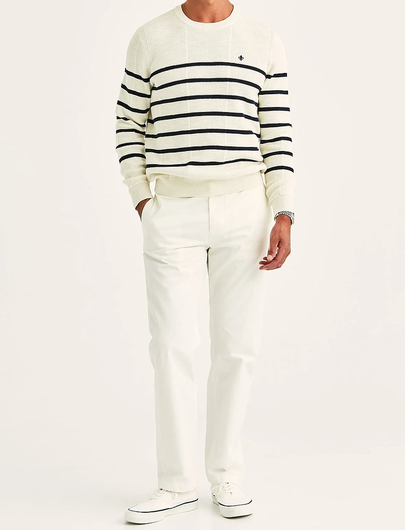 Morris - Benedict Striped Oneck - rund hals - off white - 3