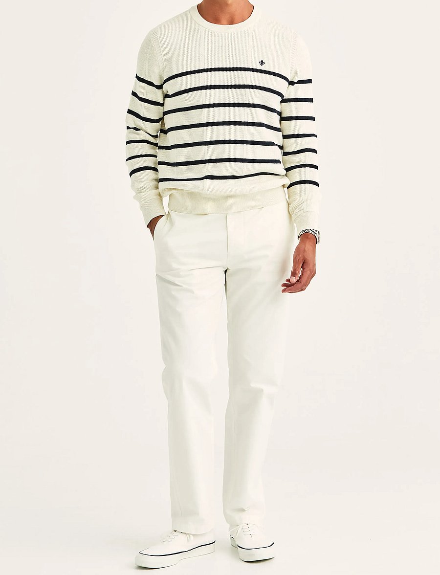 Morris - Benedict Striped Oneck - Ümmarguse kaelusega kudumid - off white - 3