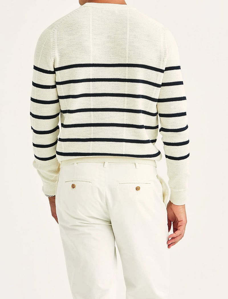 Morris - Benedict Striped Oneck - rund hals - off white - 4