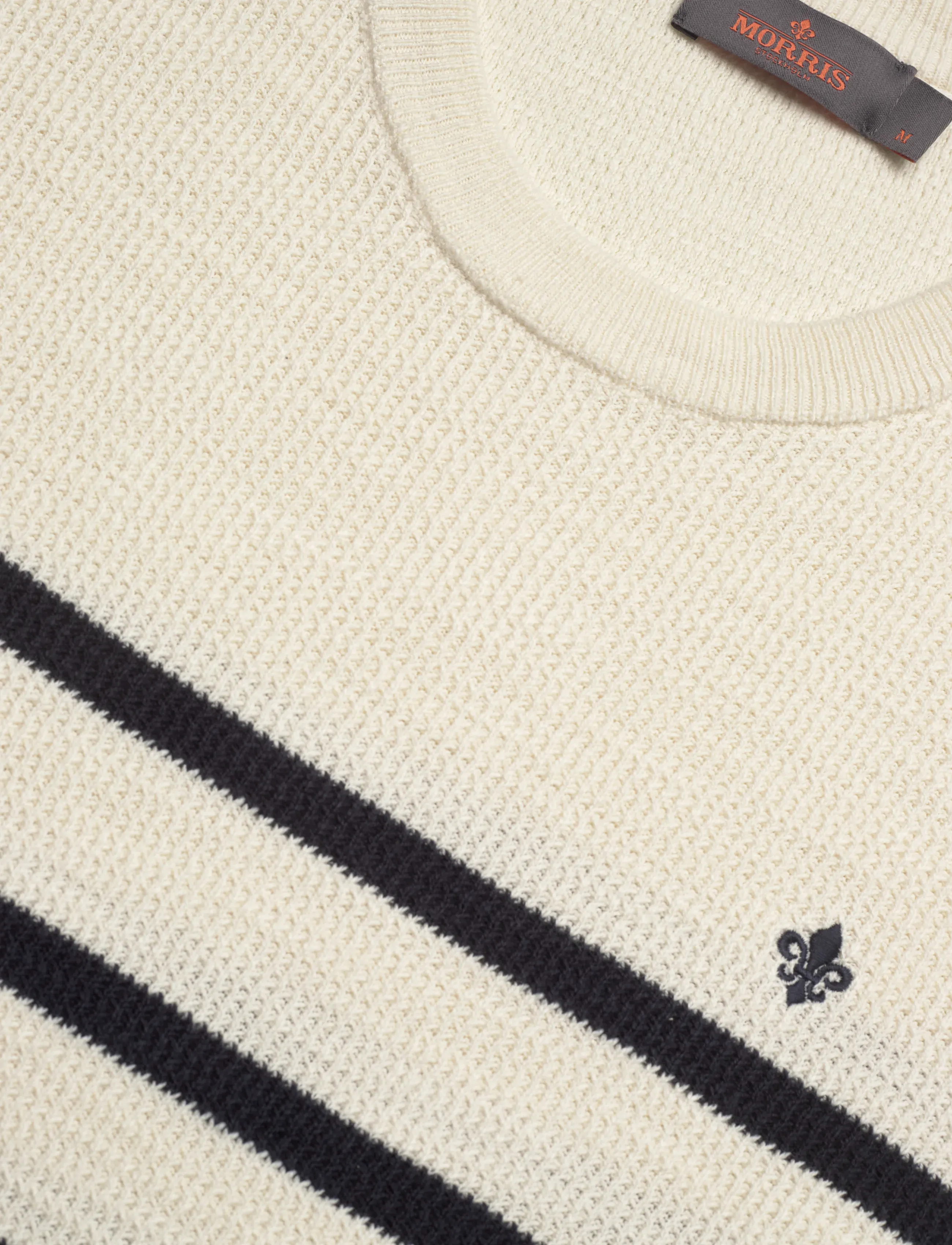 Morris - Benedict Striped Oneck - Ümmarguse kaelusega kudumid - off white - 5