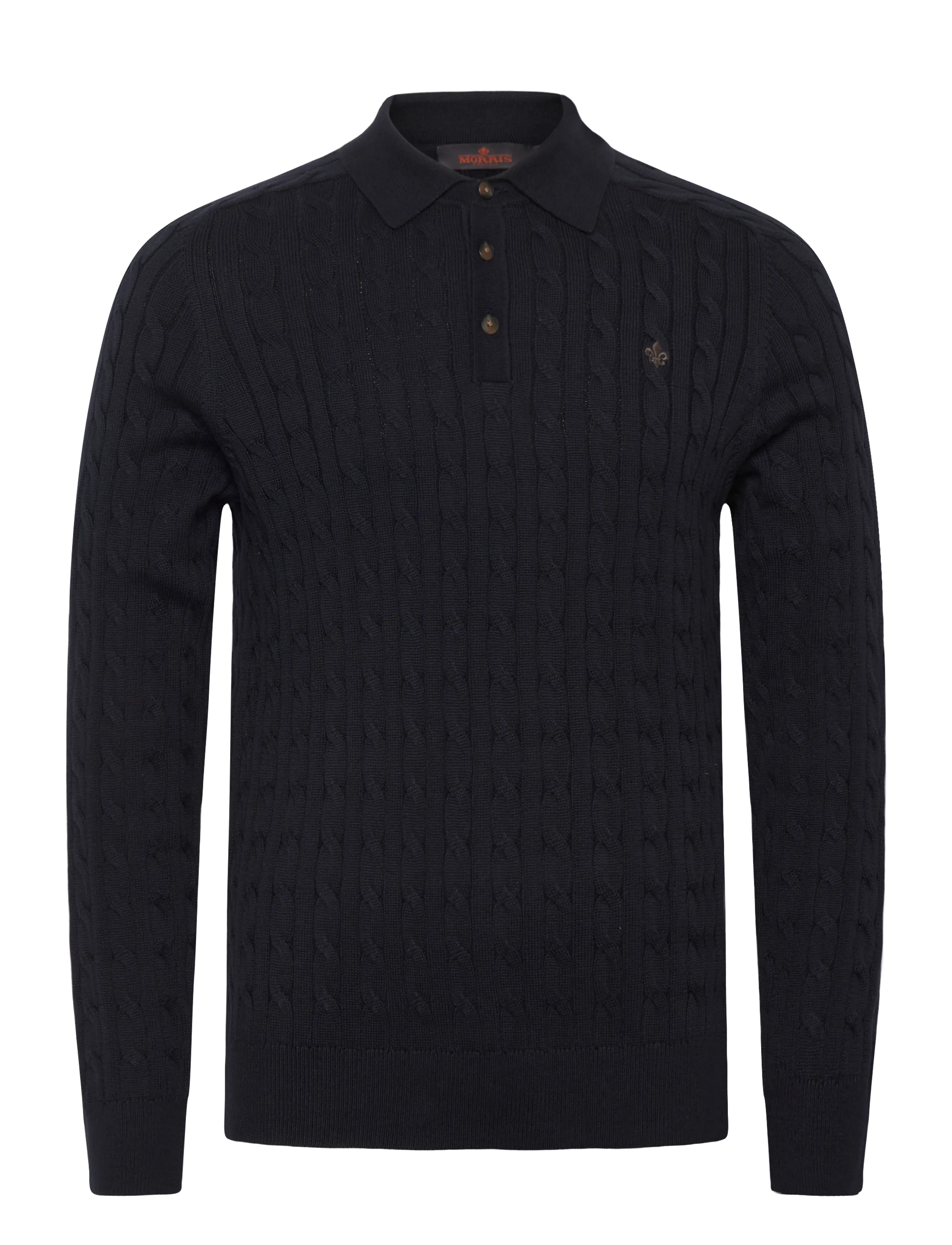 MORRIS Lancaster Cable Polo Navy - XL - Herren