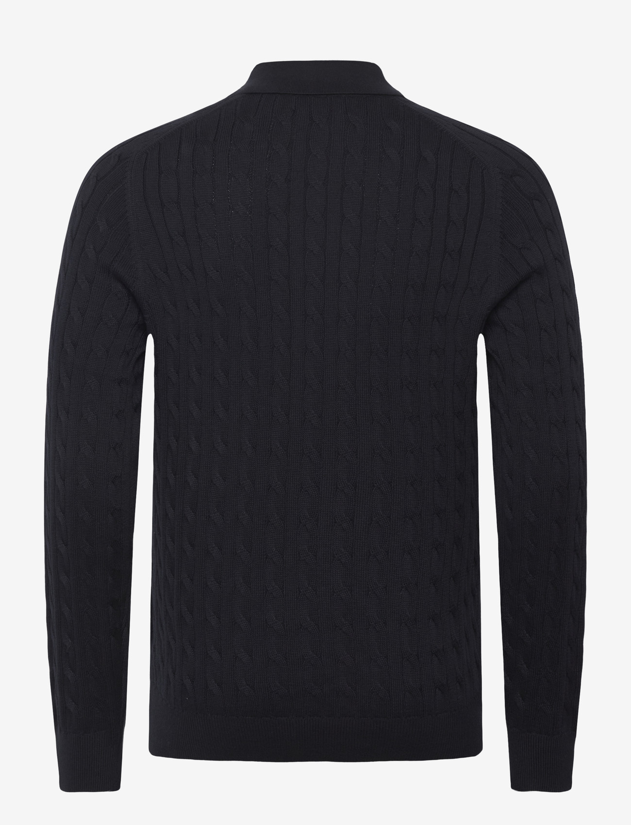 Morris - Lancaster Cable Polo - dzianinowe koszulki polo z długim rękawem - old blue - 2