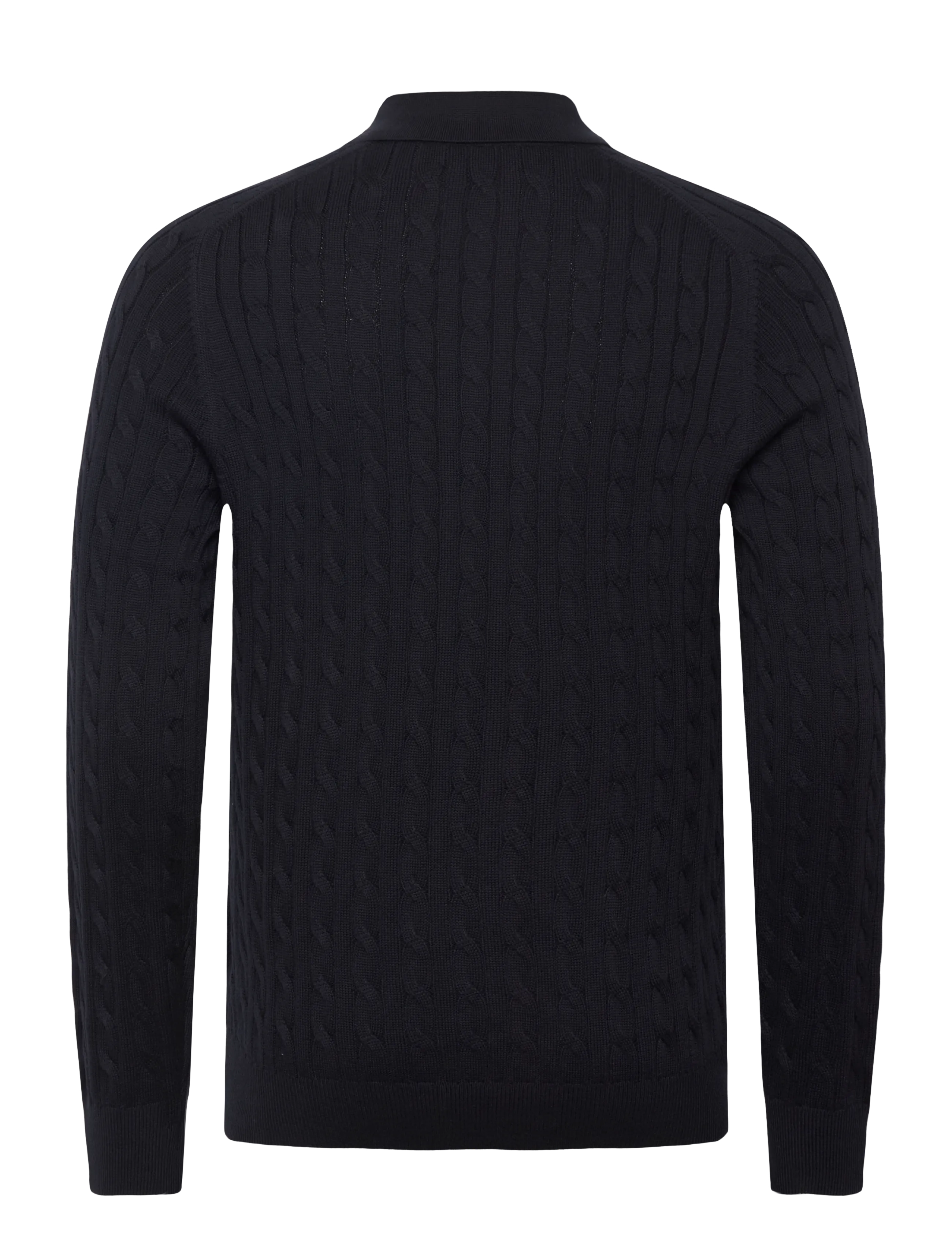 Morris - Lancaster Cable Polo - prjónaðir, síðerma pólóbolir - old blue - 2