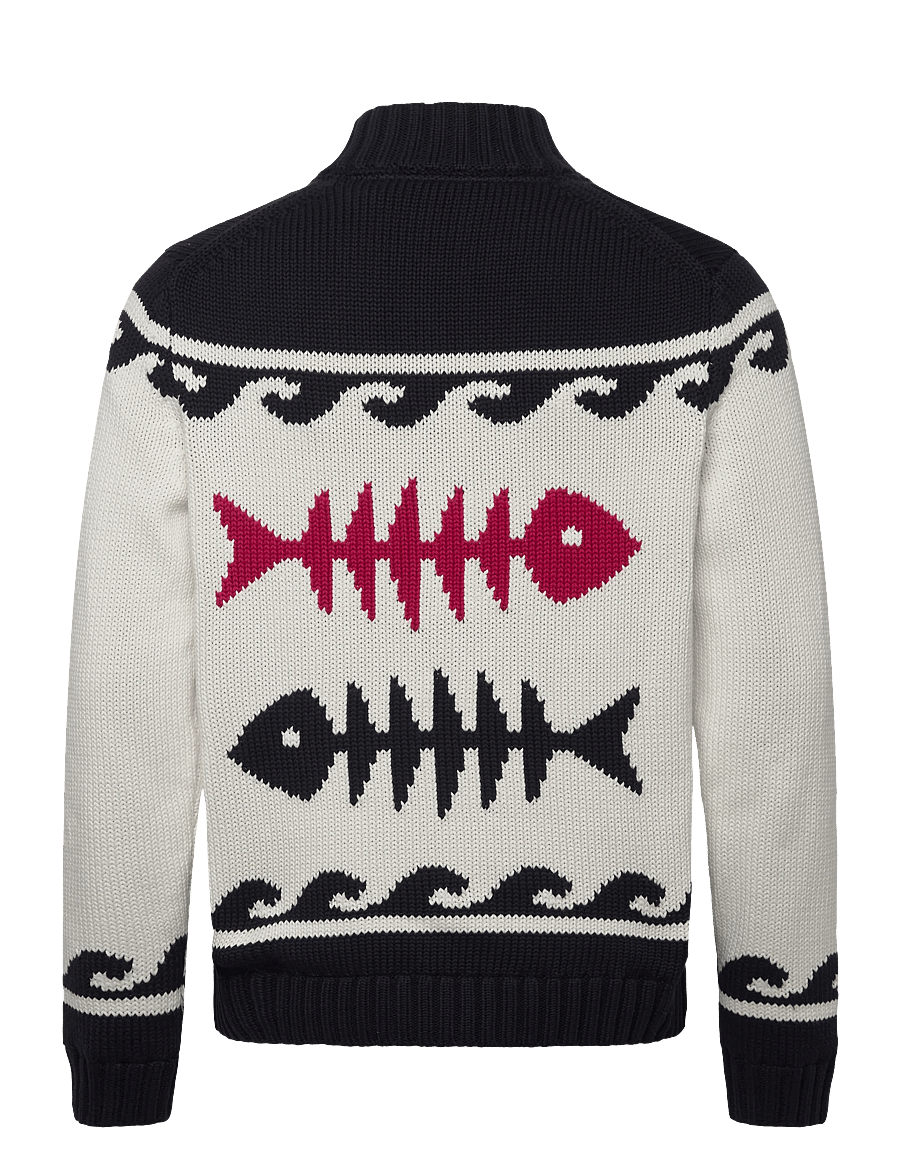 Morris - Fishbone Knitted Zip Jacket - pullover mit durchgehendem reißverschluss - off white - 2