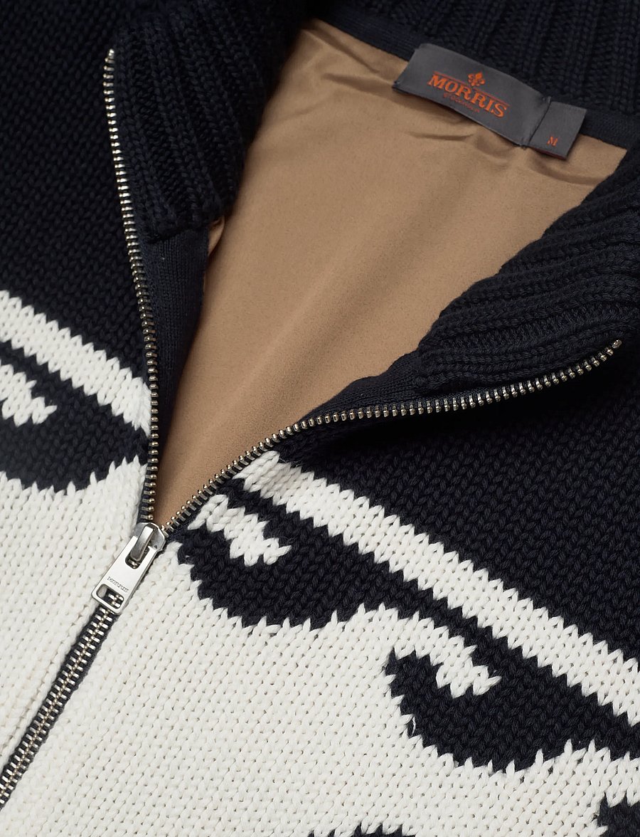 Morris - Fishbone Knitted Zip Jacket - pullover mit durchgehendem reißverschluss - off white - 5