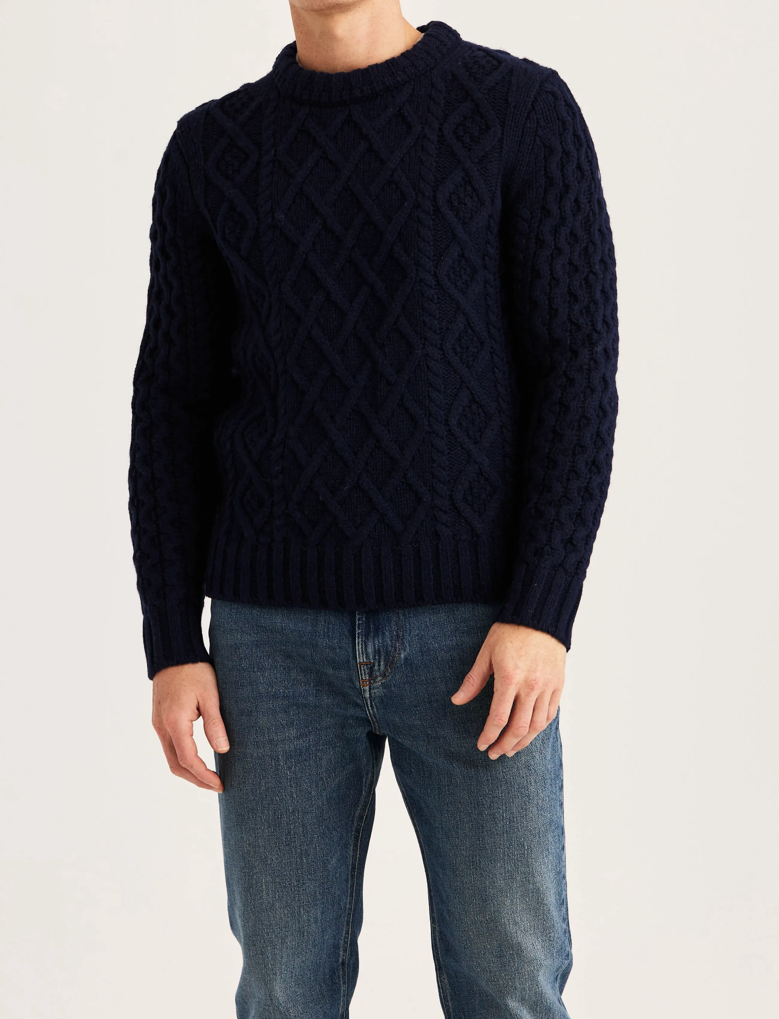 Morris - Ramsey Cable Oneck - rundhals - navy - 0