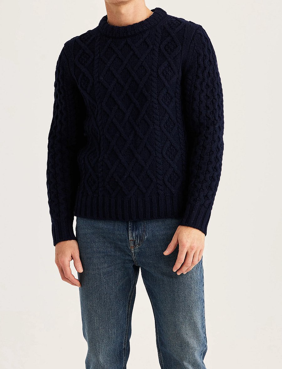 Morris - Ramsey Cable Oneck - rundhals - navy - 0
