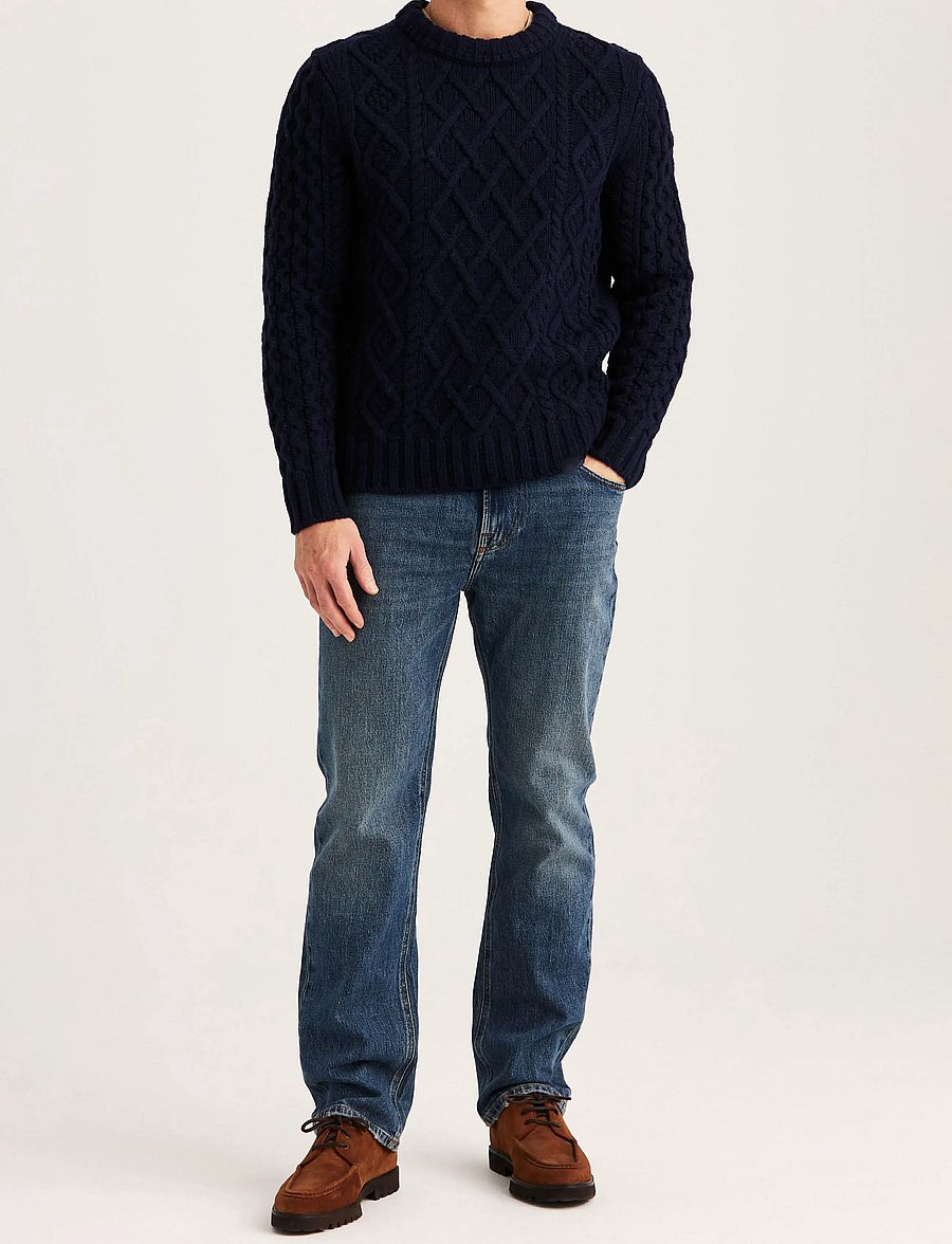 Morris - Ramsey Cable Oneck - rundhals - navy - 3