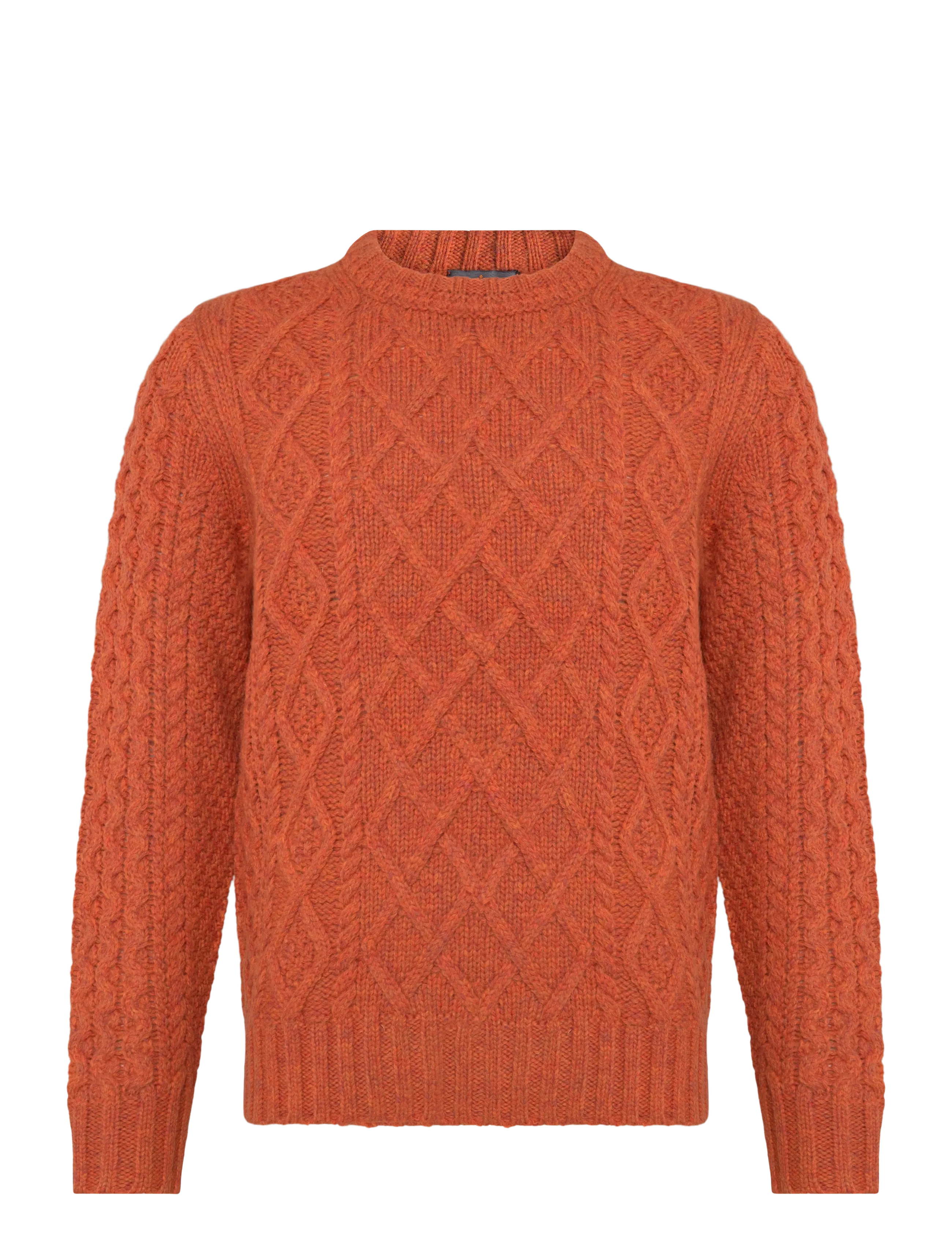Morris Ramsey Cable Oneck - Riided - ORANGE / orange