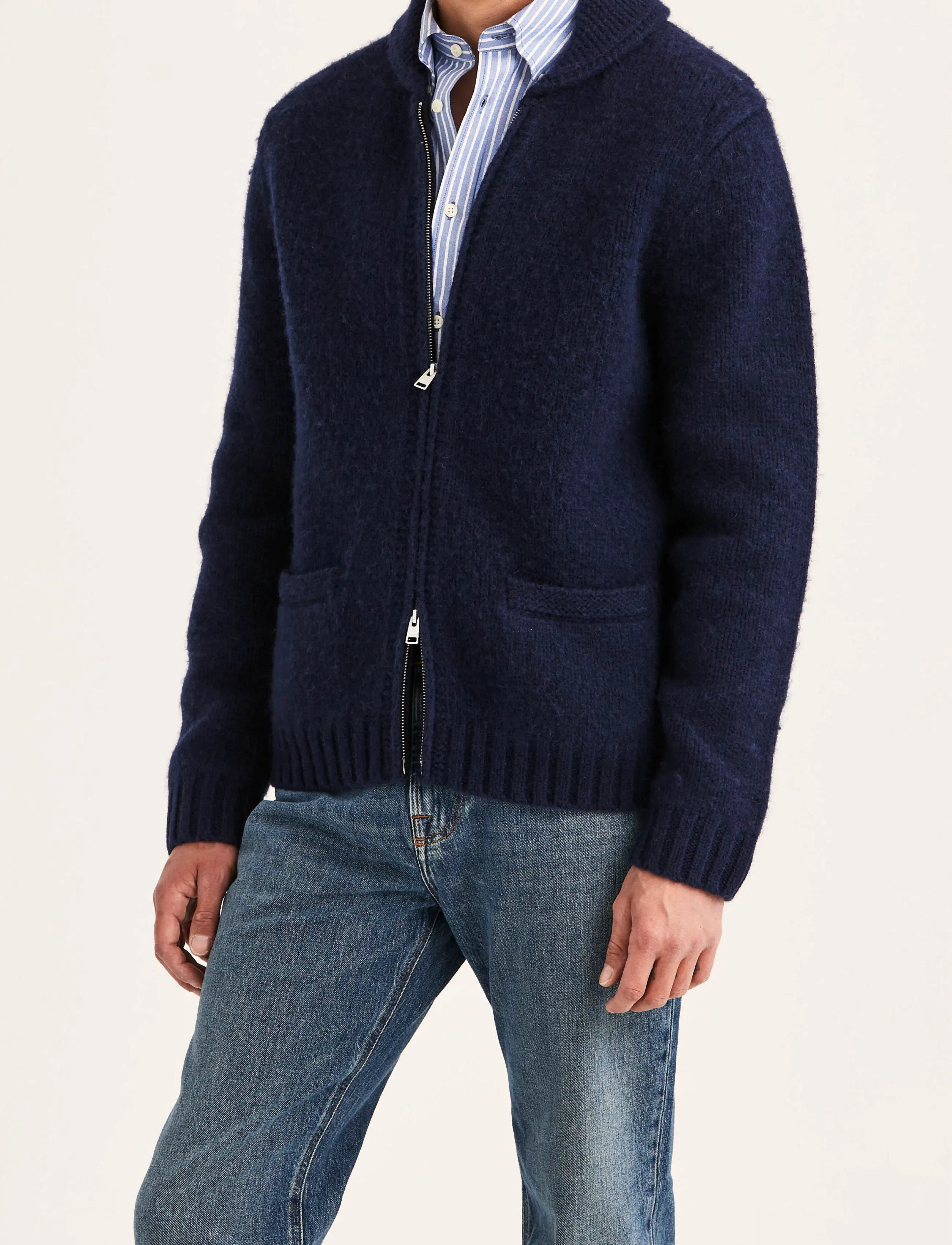 Morris - Boyd Zip Cardigan - kardiganid - navy - 0