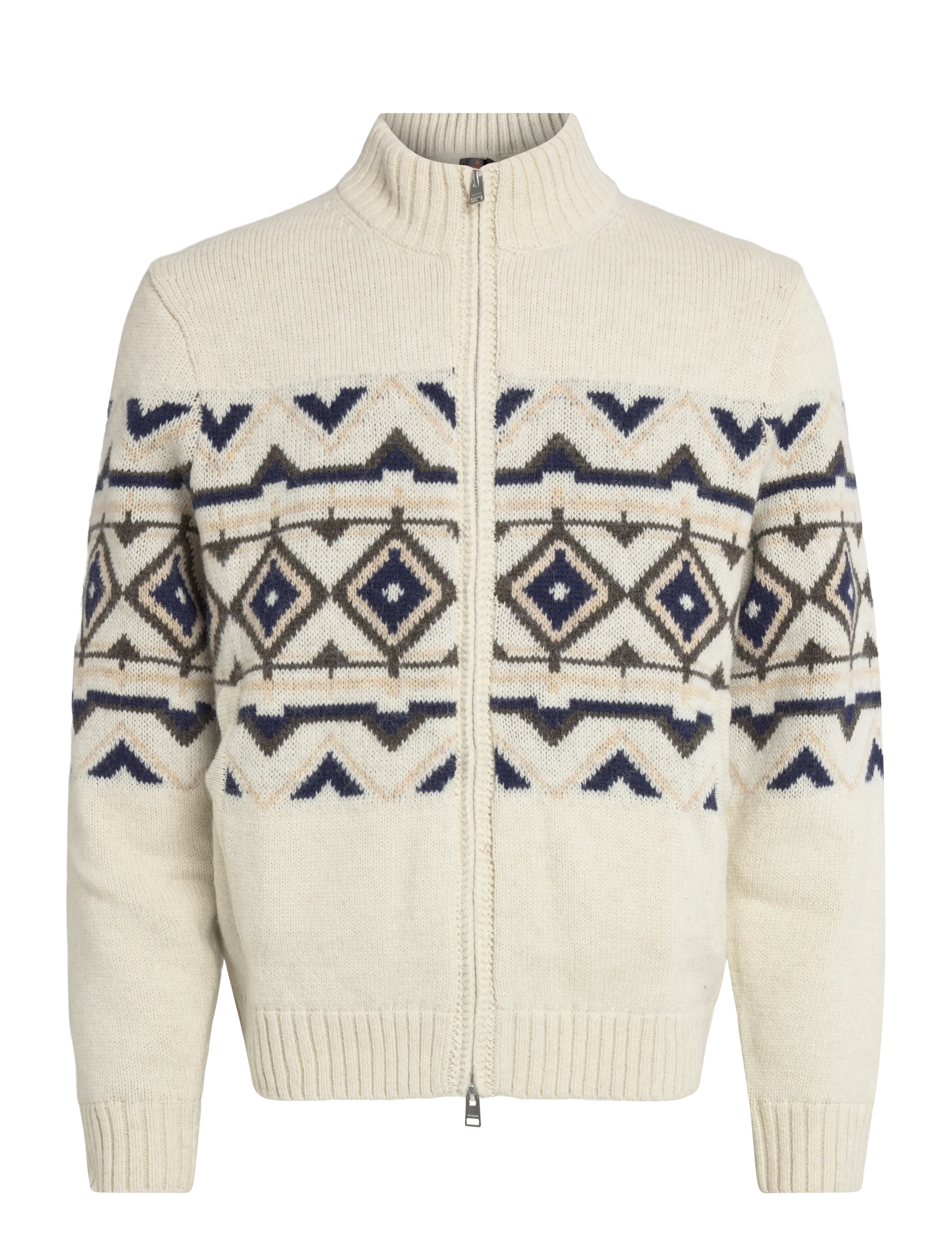 Morris Hadley Zip Cardigan - Riided - OFF WHITE / cream