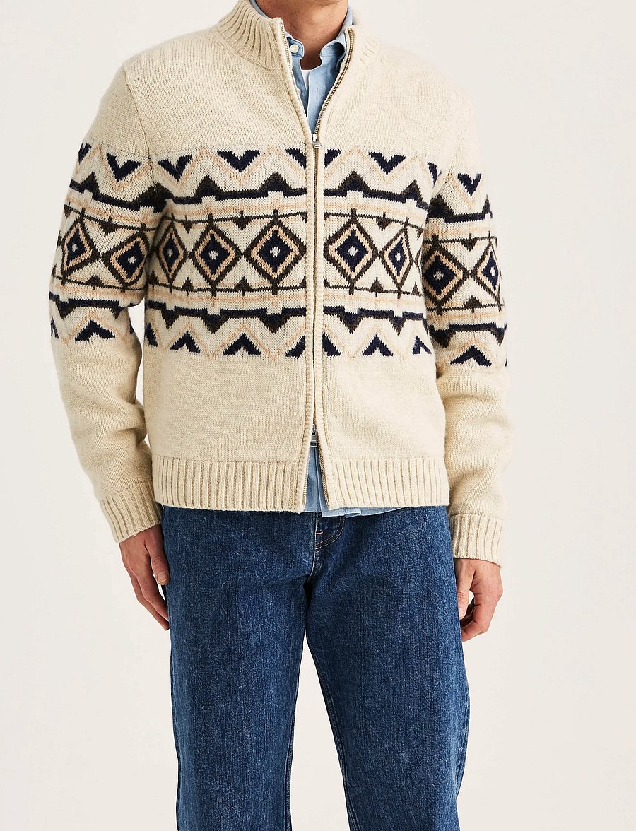 Morris - Hadley Zip Cardigan - lukuga džemprid - off white - 0