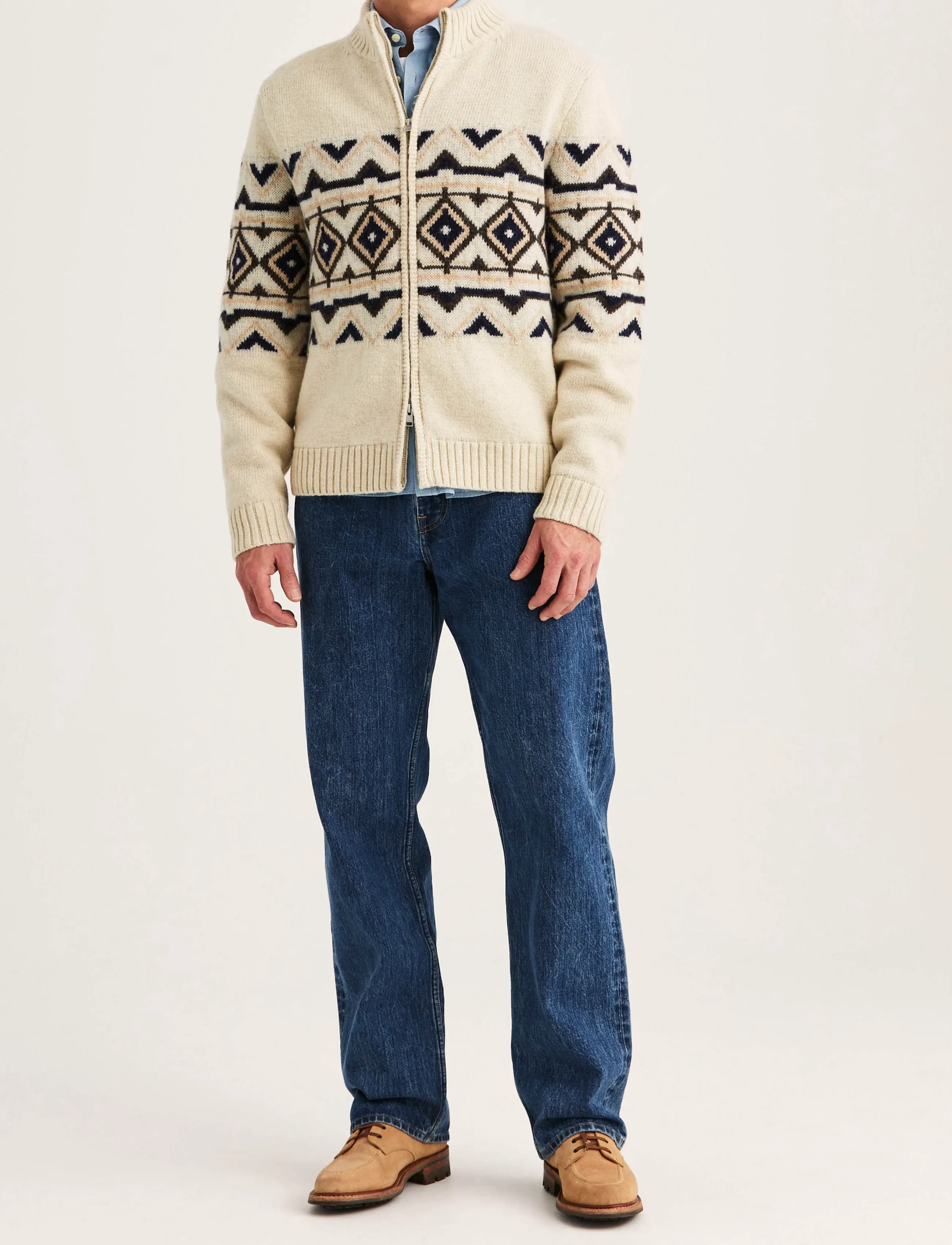 Morris - Hadley Zip Cardigan - lukuga džemprid - off white - 3