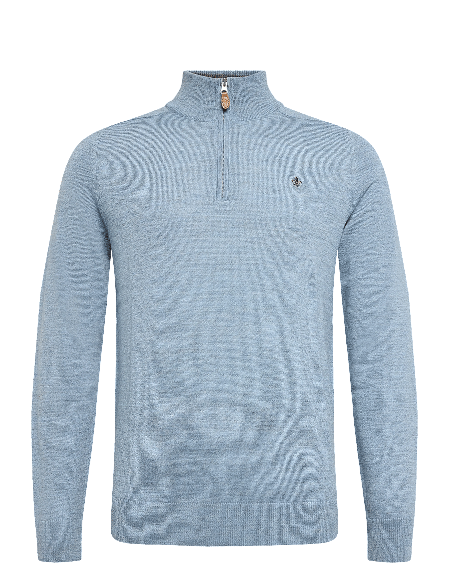 Morris - Merino John Zip - pullover mit halbem reißverschluss - blue - 1