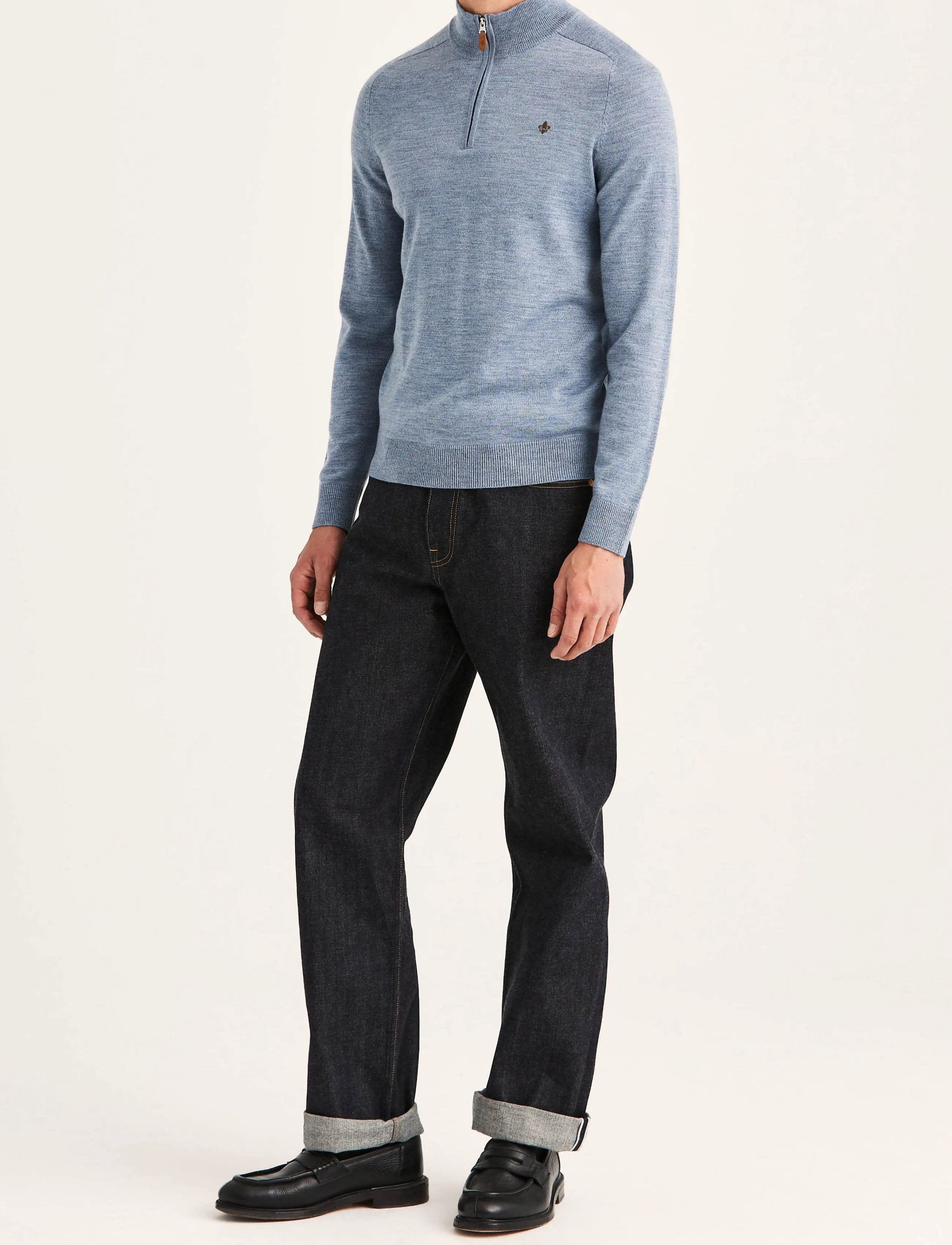 Morris Merino John Zip stickade tröjor herr – bild 2