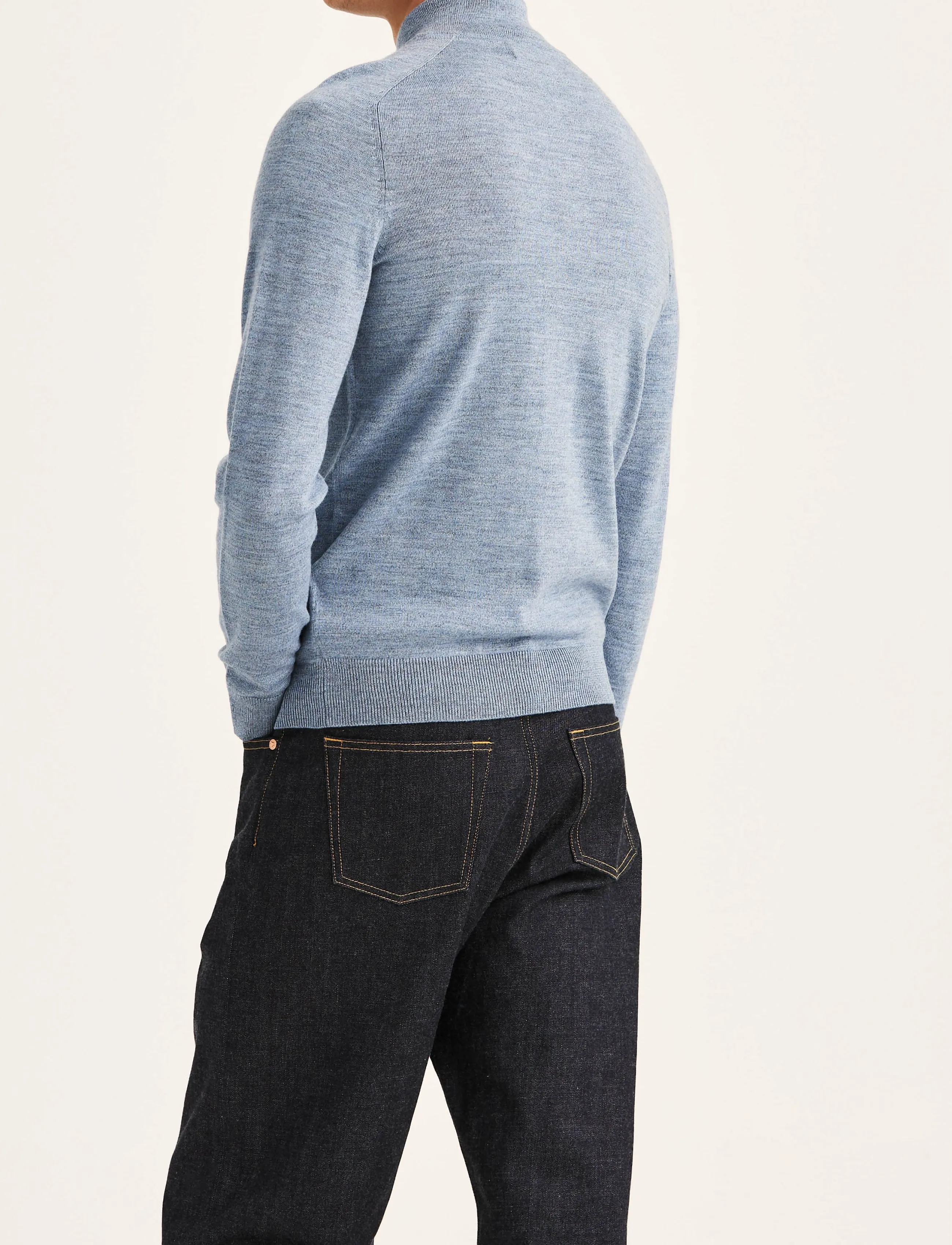 Morris Merino John Zip stickade tröjor herr – bild 5