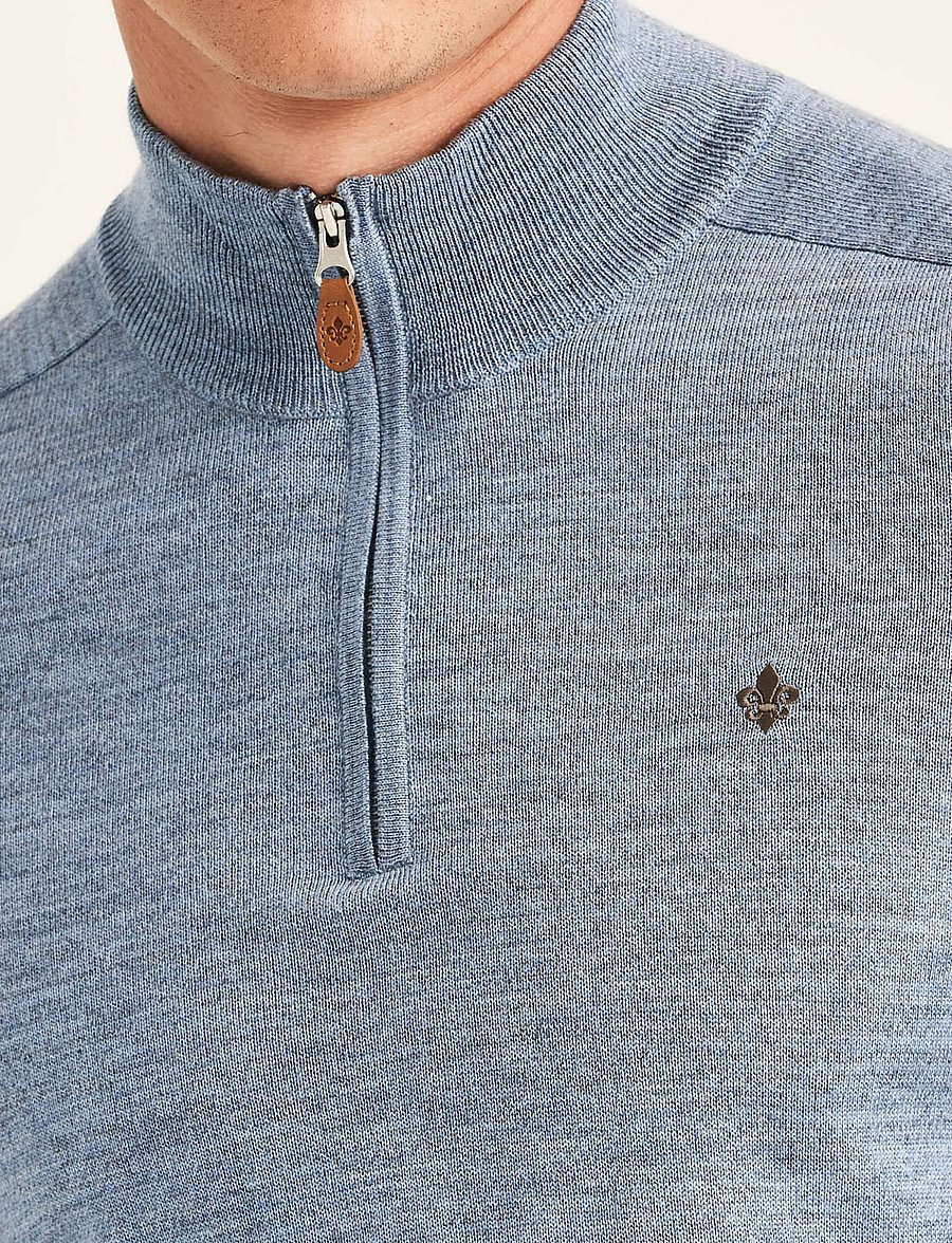Morris - Merino John Zip - pullover mit halbem reißverschluss - blue - 5