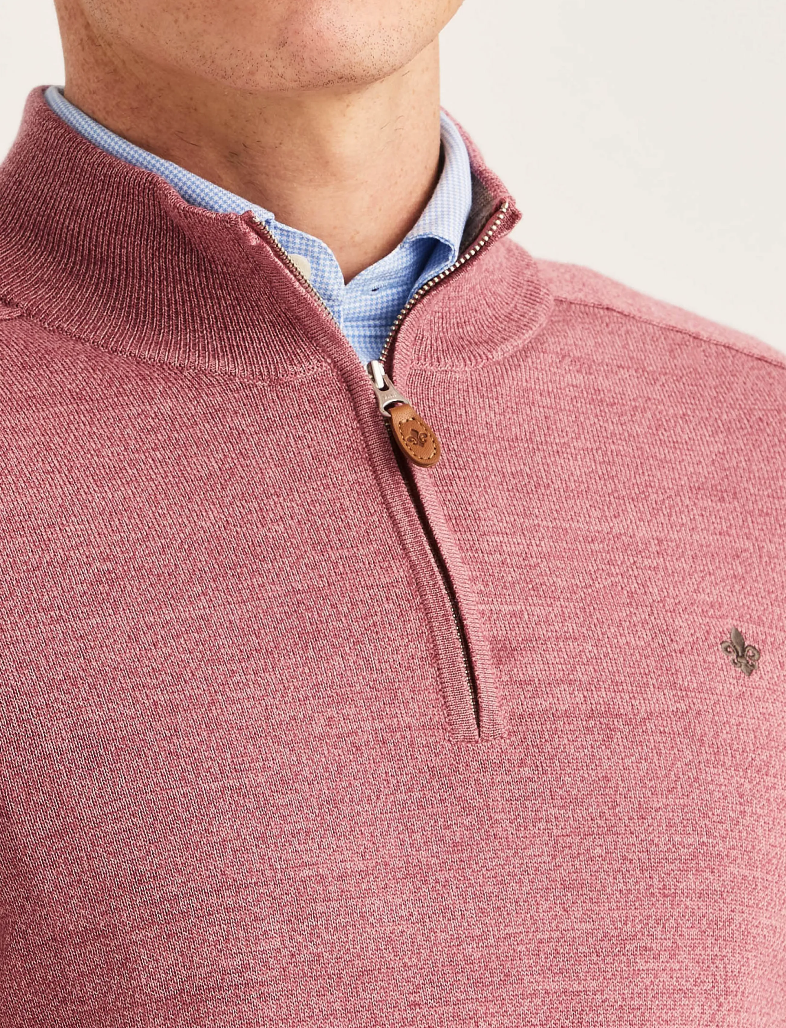Morris - Merino John Zip - pullover mit halbem reißverschluss - cerise - 4