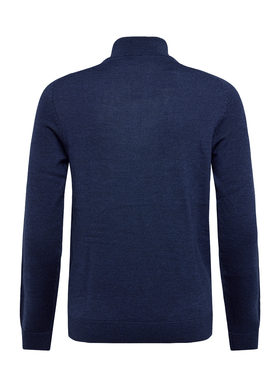 Morris - Merino John Zip - half zip jumpers - dark blue - 2