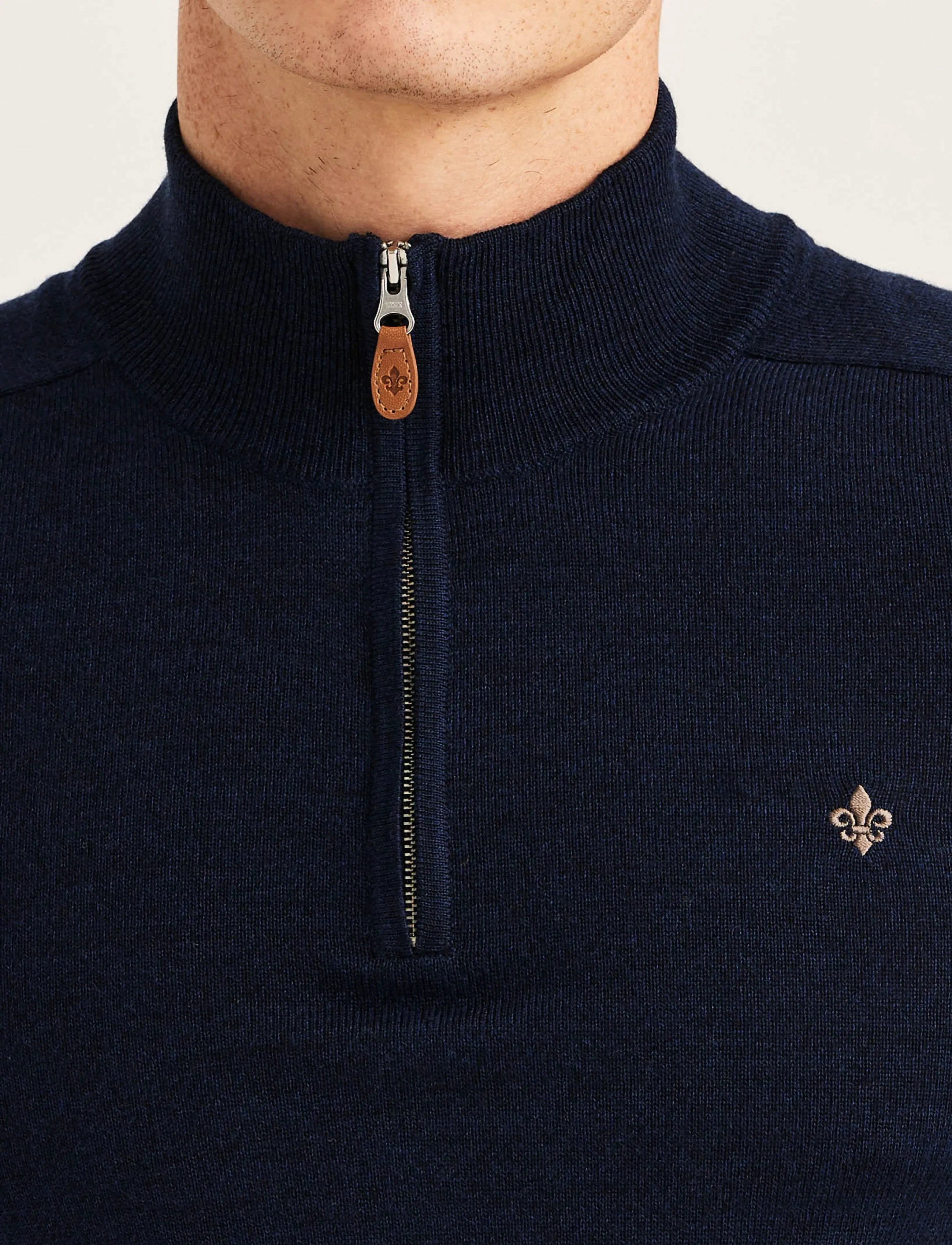 Morris - Merino John Zip - half zip jumpers - dark blue - 4