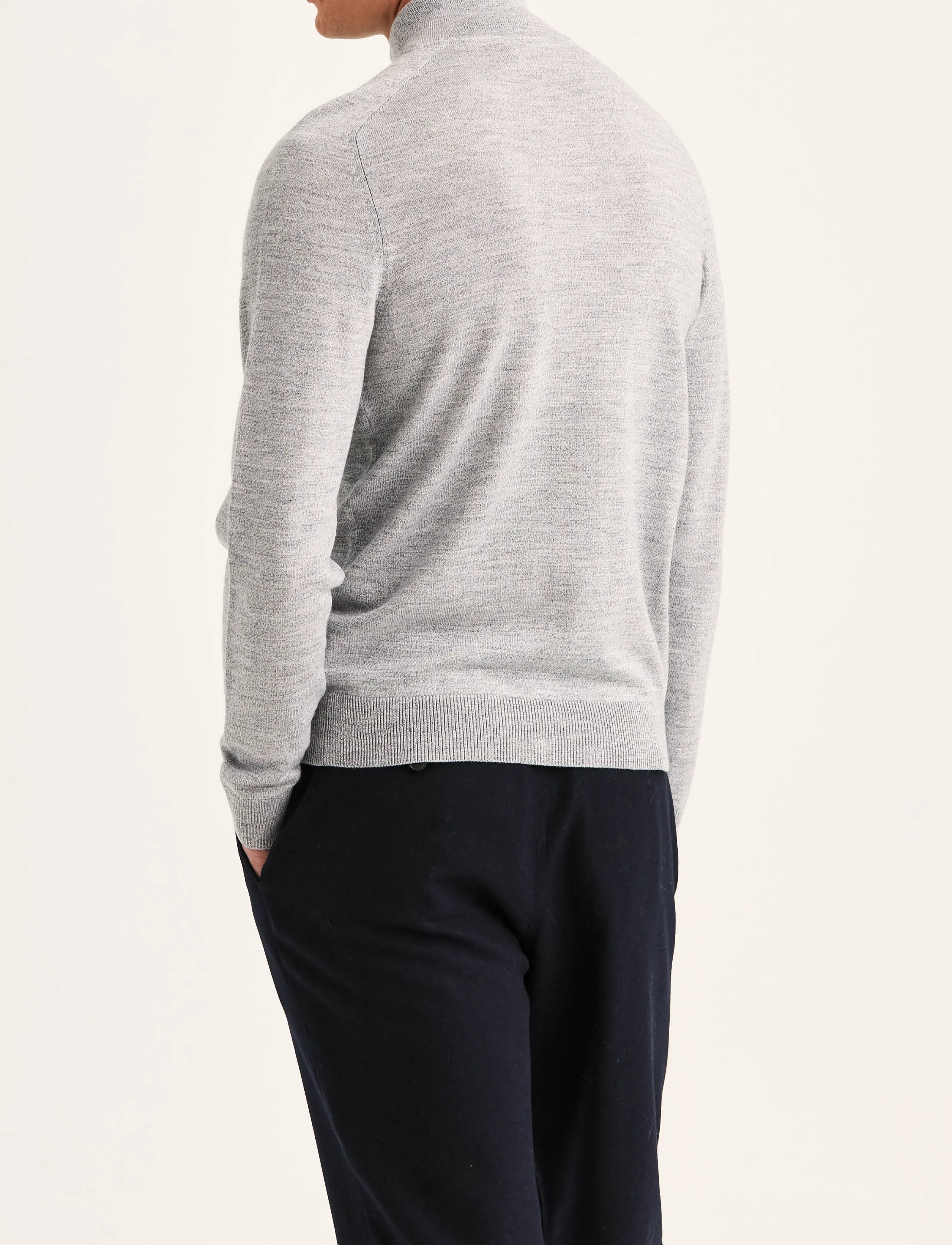 Morris - Merino John Zip - pullover mit halbem reißverschluss - grey - 4