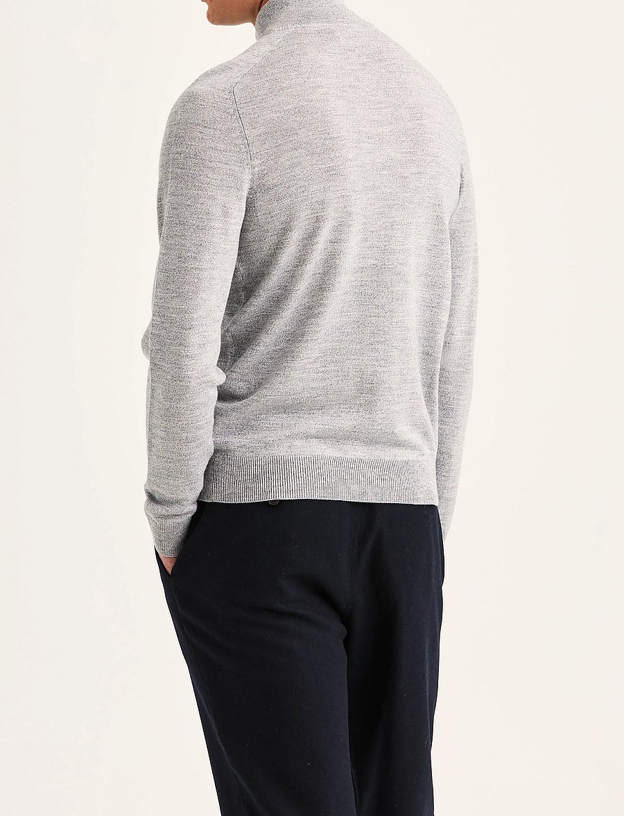 Morris - Merino John Zip - pullover mit halbem reißverschluss - grey - 4