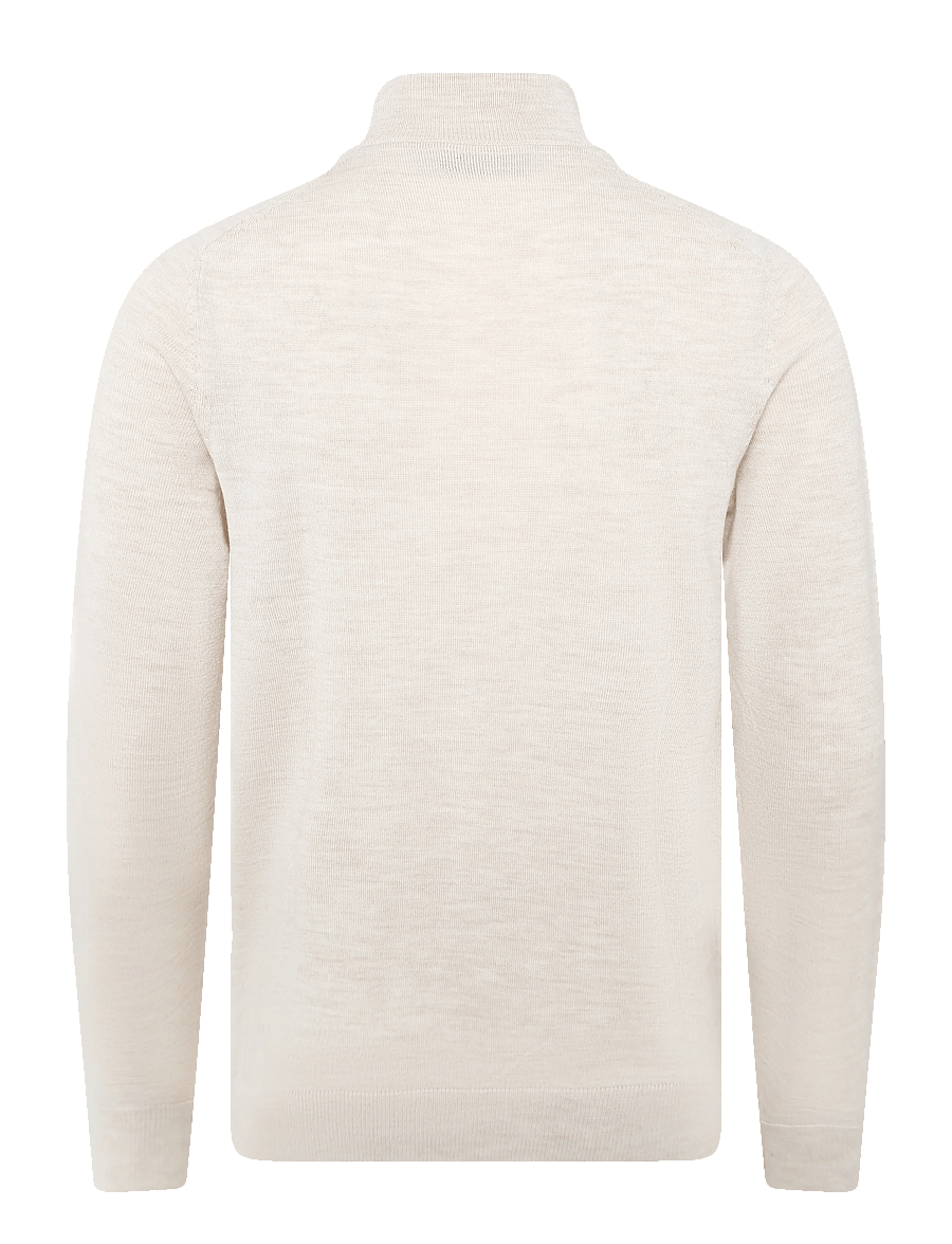Morris - Merino John Zip - pullover mit halbem reißverschluss - off white - 2