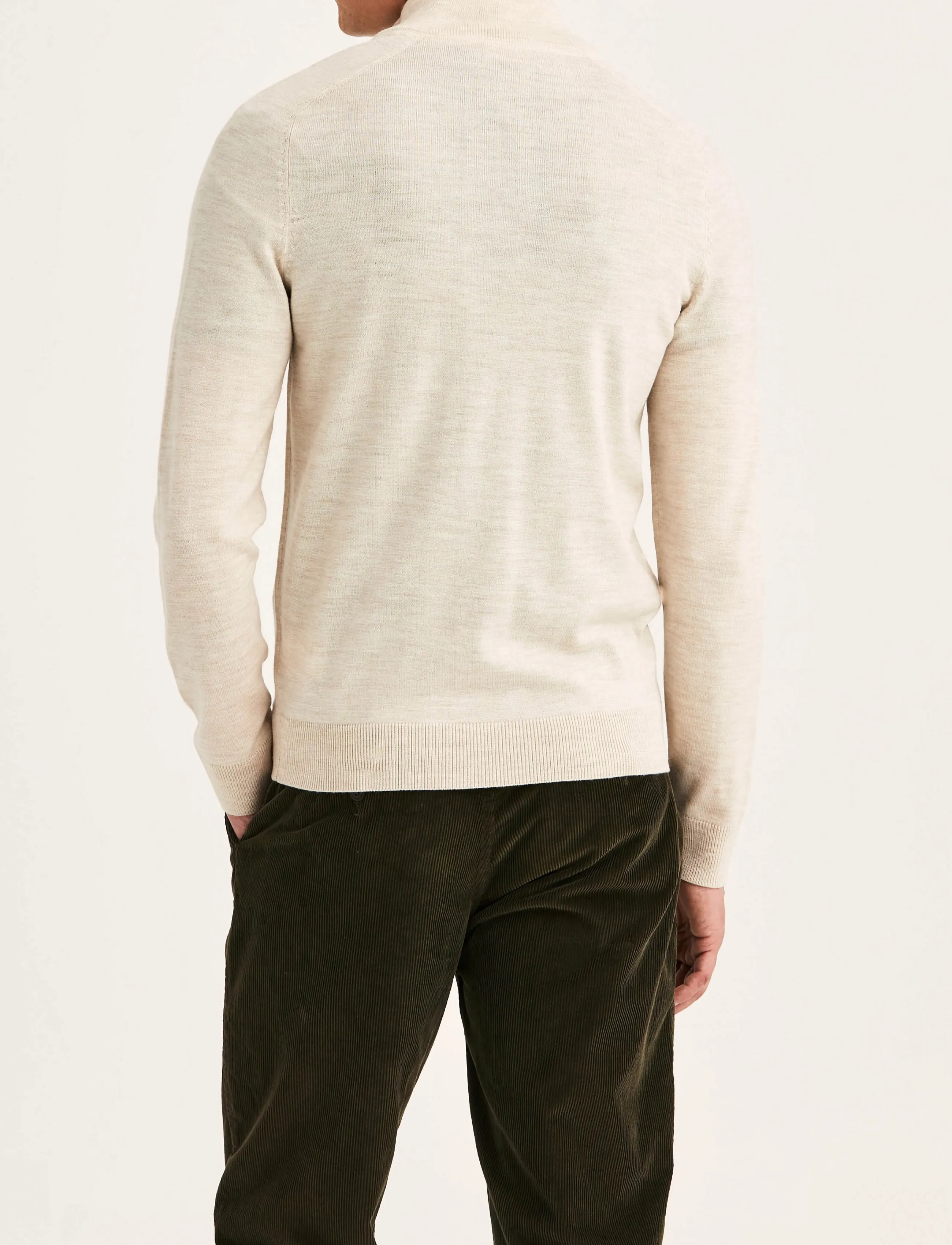 Morris - Merino John Zip - pullover mit halbem reißverschluss - off white - 3