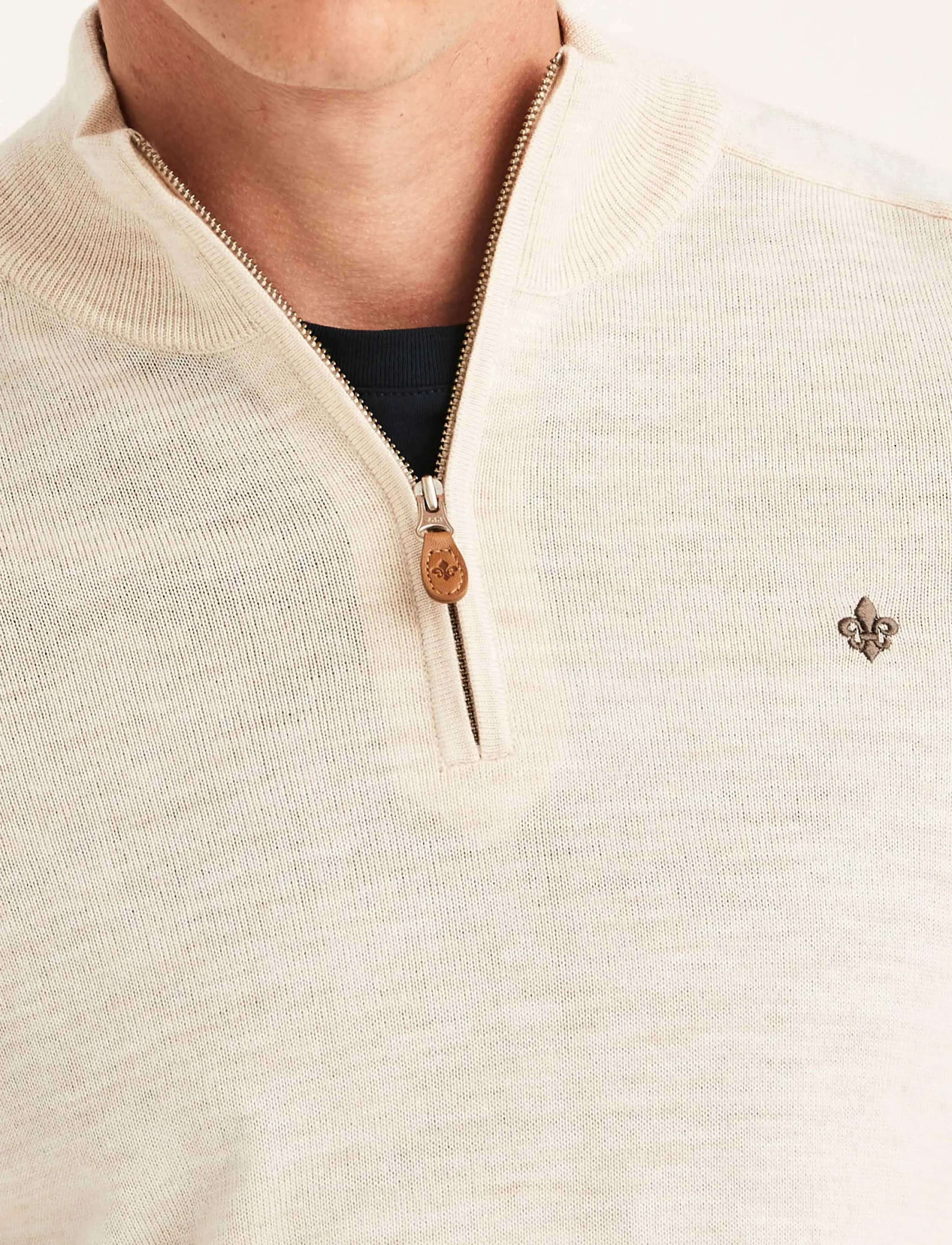Morris - Merino John Zip - pullover mit halbem reißverschluss - off white - 4