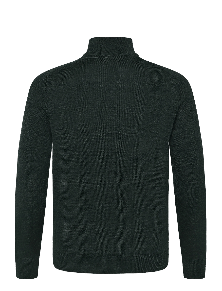 Morris - Merino John Zip - pullover mit halbem reißverschluss - olive - 2
