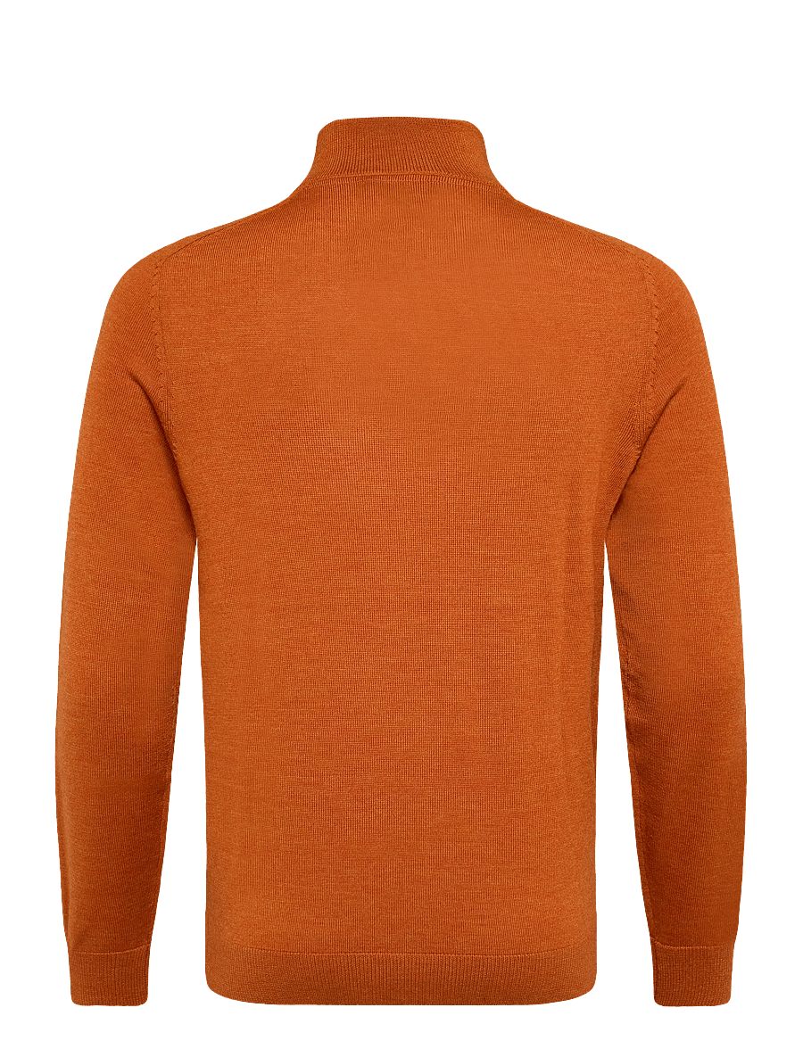 Morris - Merino John Zip - pullover mit halbem reißverschluss - orange - 2