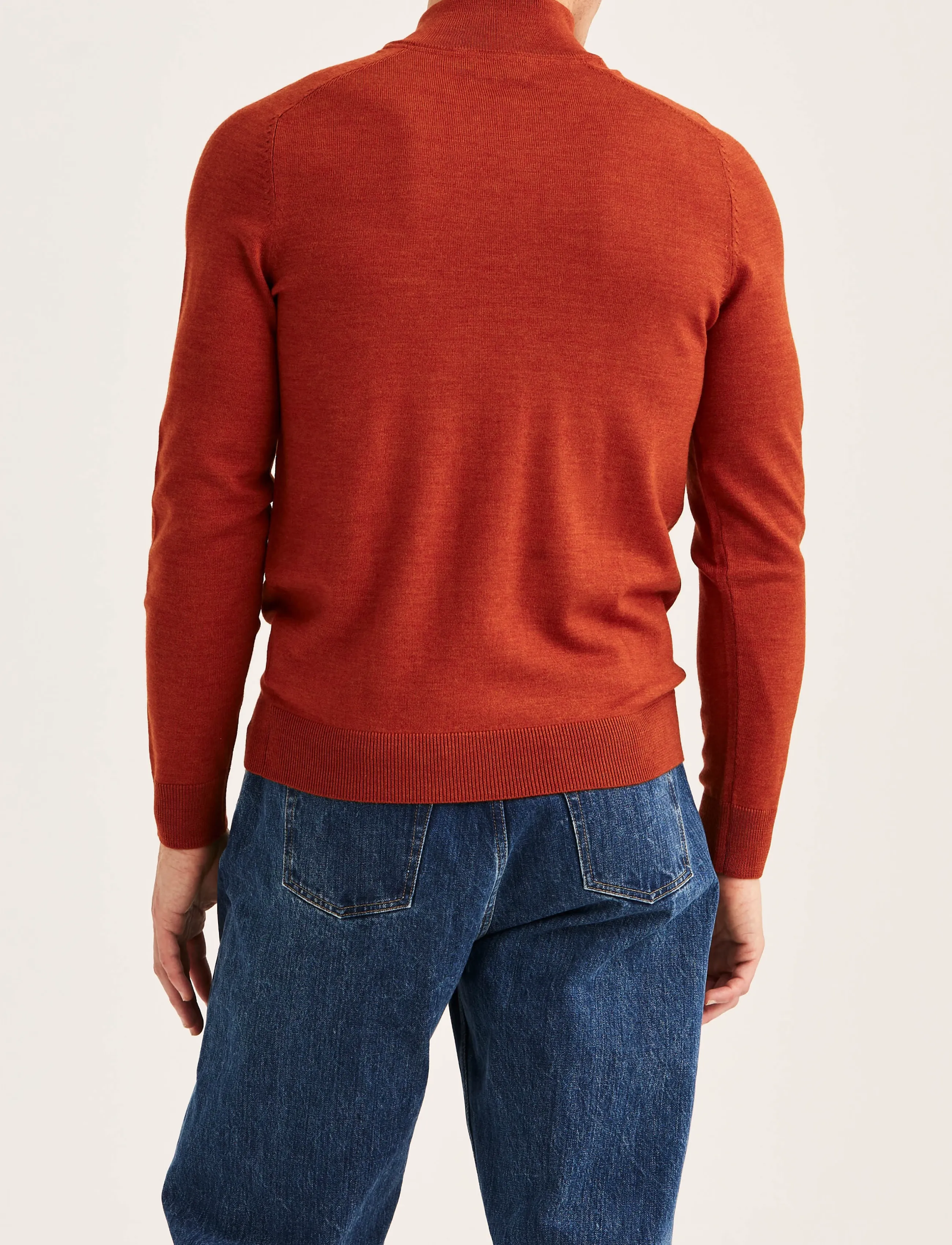 Morris - Merino John Zip - pullover mit halbem reißverschluss - orange - 3