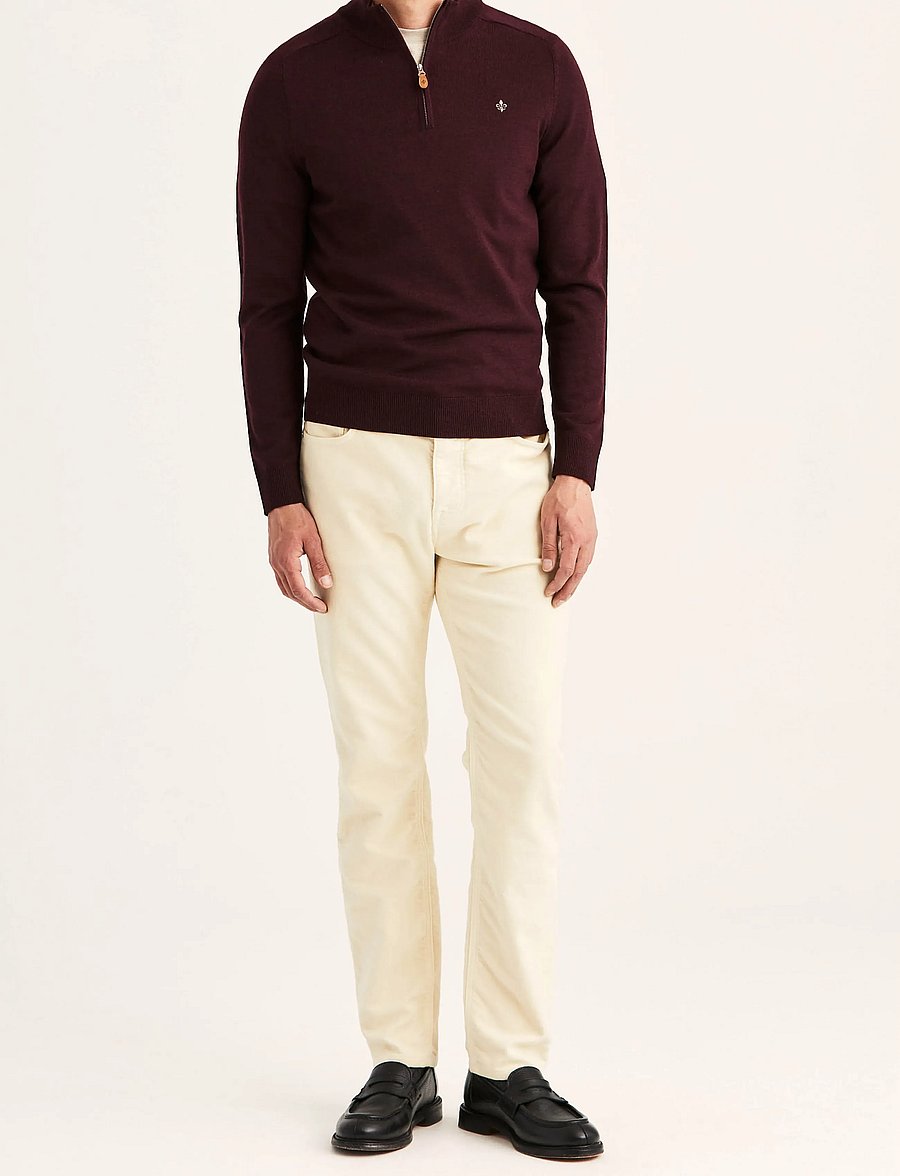 Morris - Merino John Zip - pullover mit halbem reißverschluss - wine red - 3