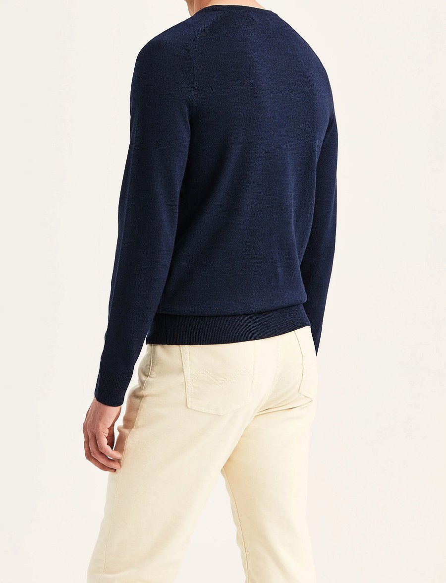 Morris - Merino Oneck - rundhals - blue - 0