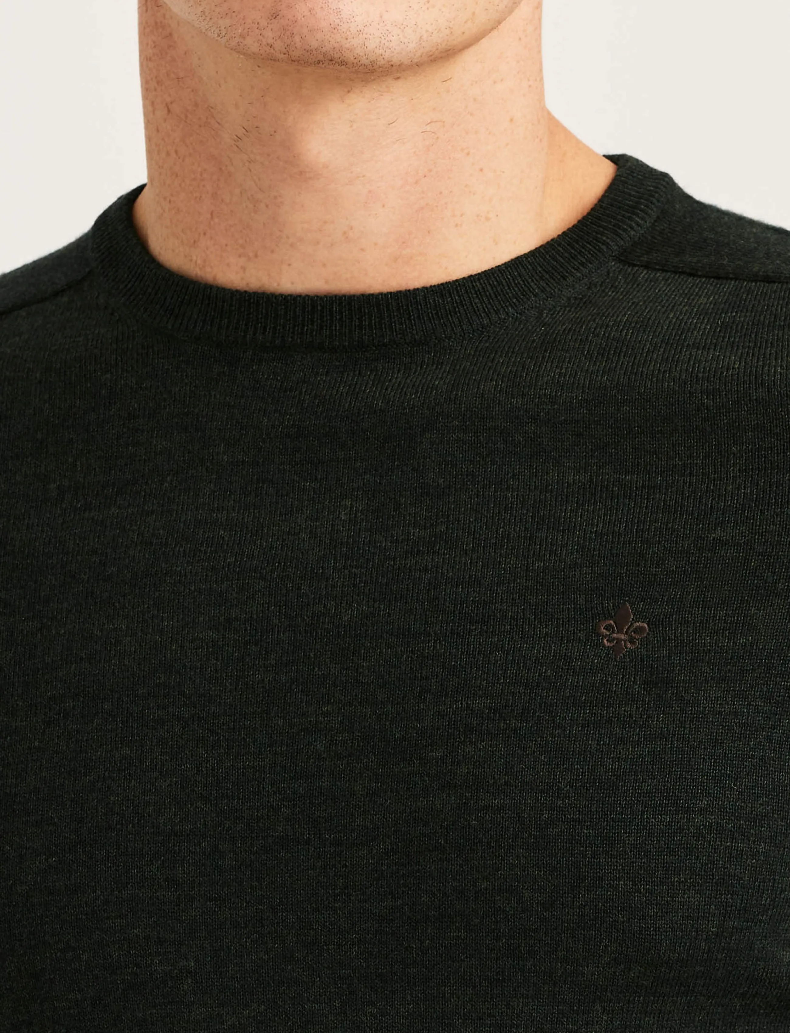 Morris - Merino Oneck - rundhals - dark olive - 5