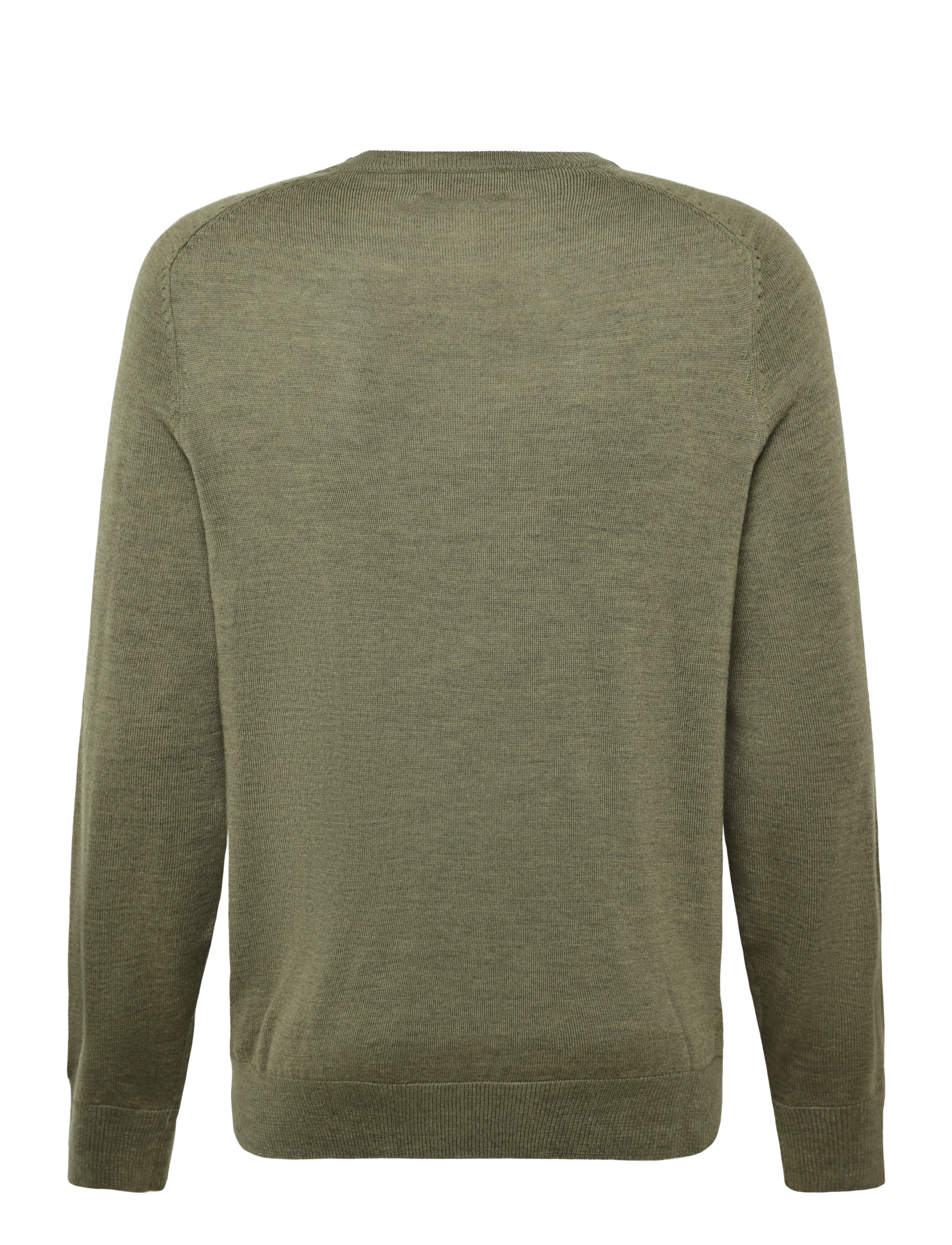 Morris - Merino Oneck - rund hals - olive - 2