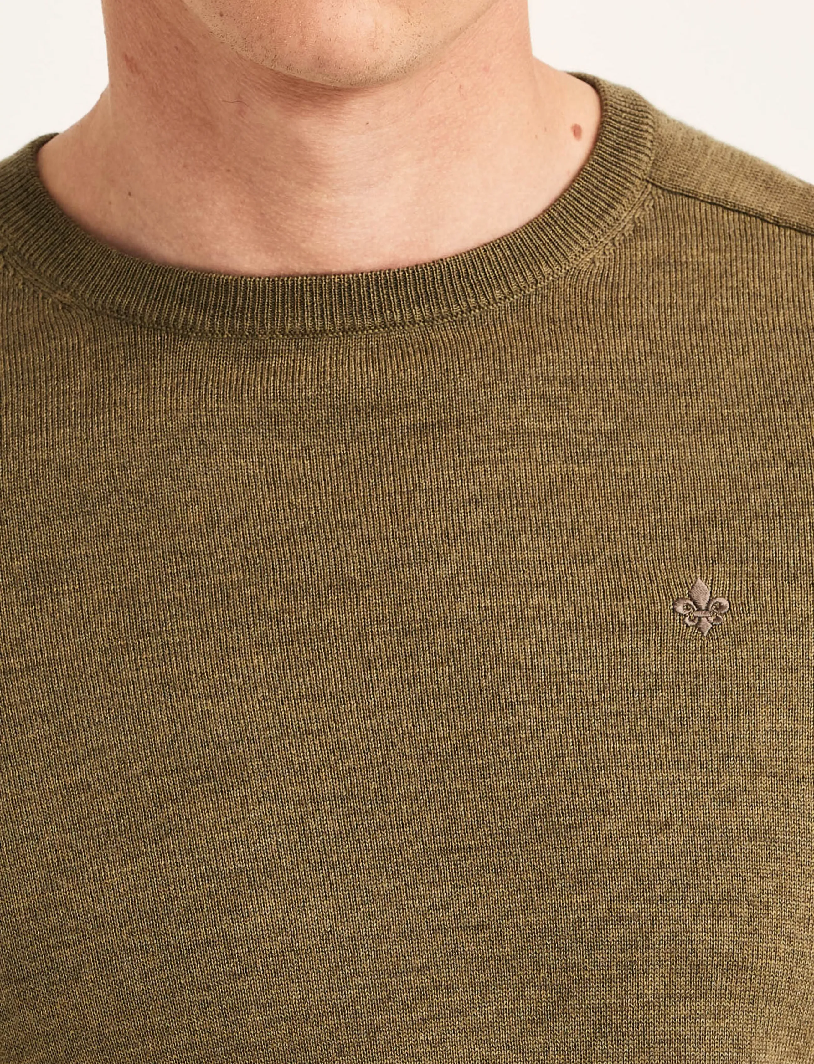 Morris - Merino Oneck - rund hals - olive - 5