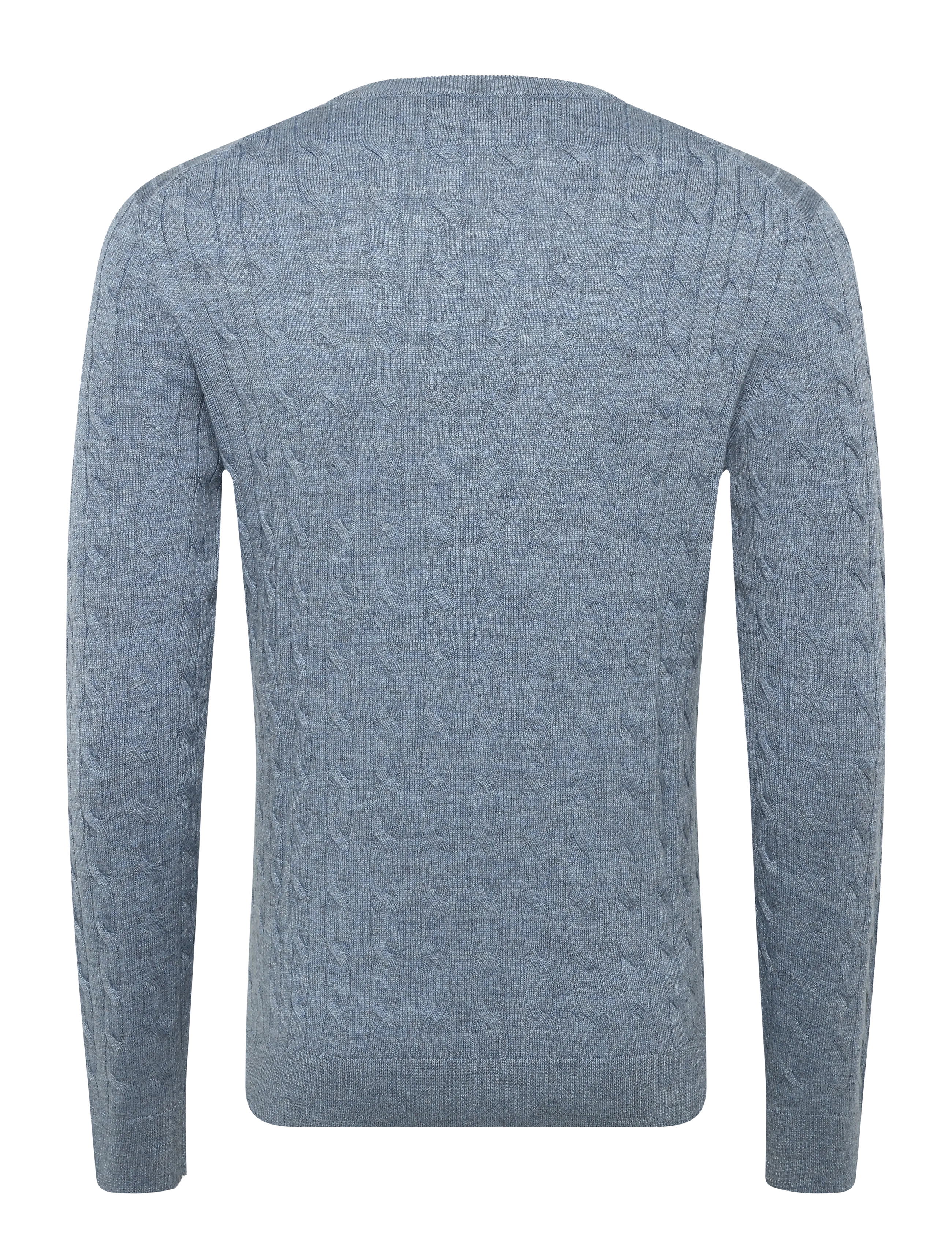 Morris Merino Cable Oneck stickade tröjor herr – bild 2