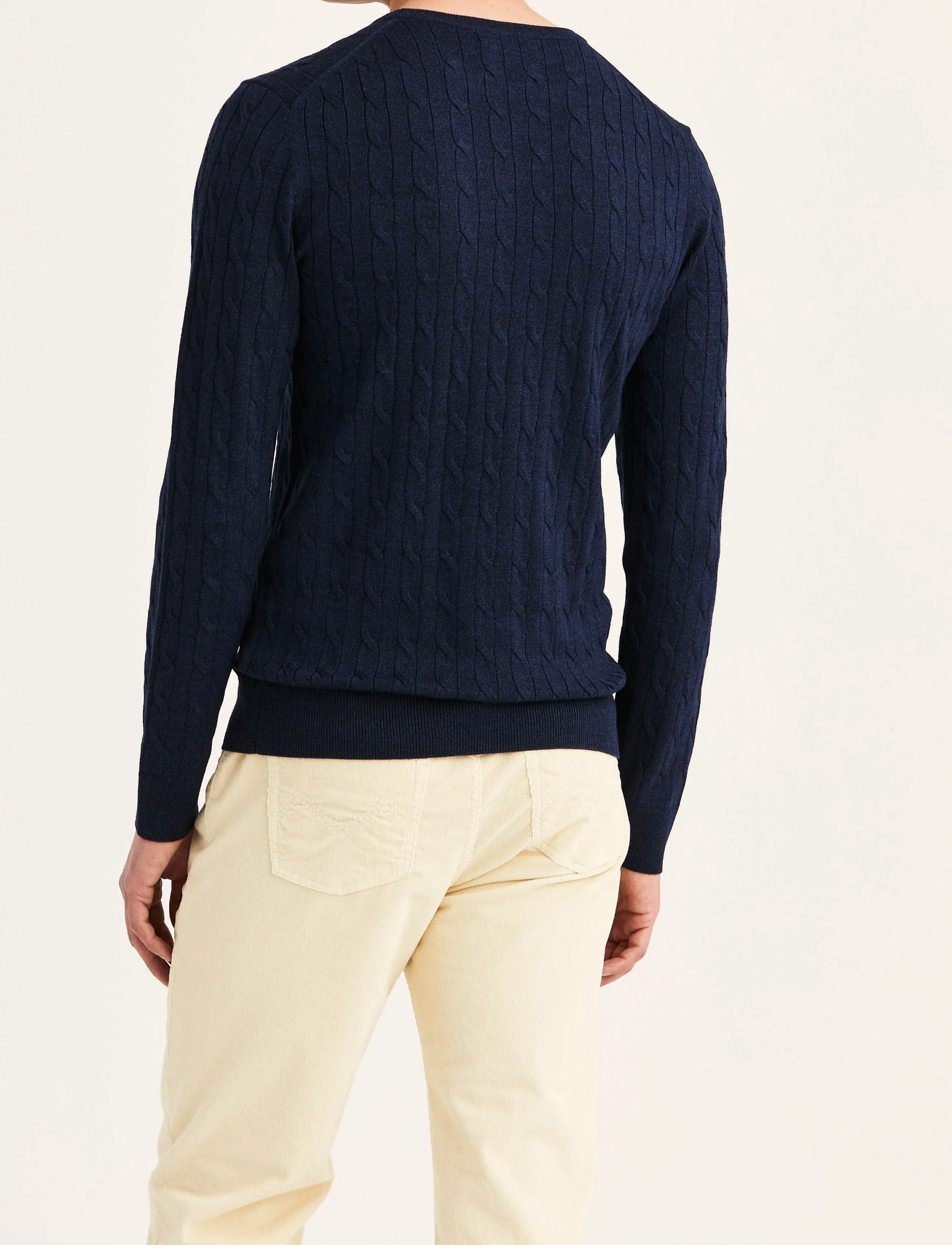 Morris - Merino Cable Oneck - Ümara kaelusega - light blue - 4