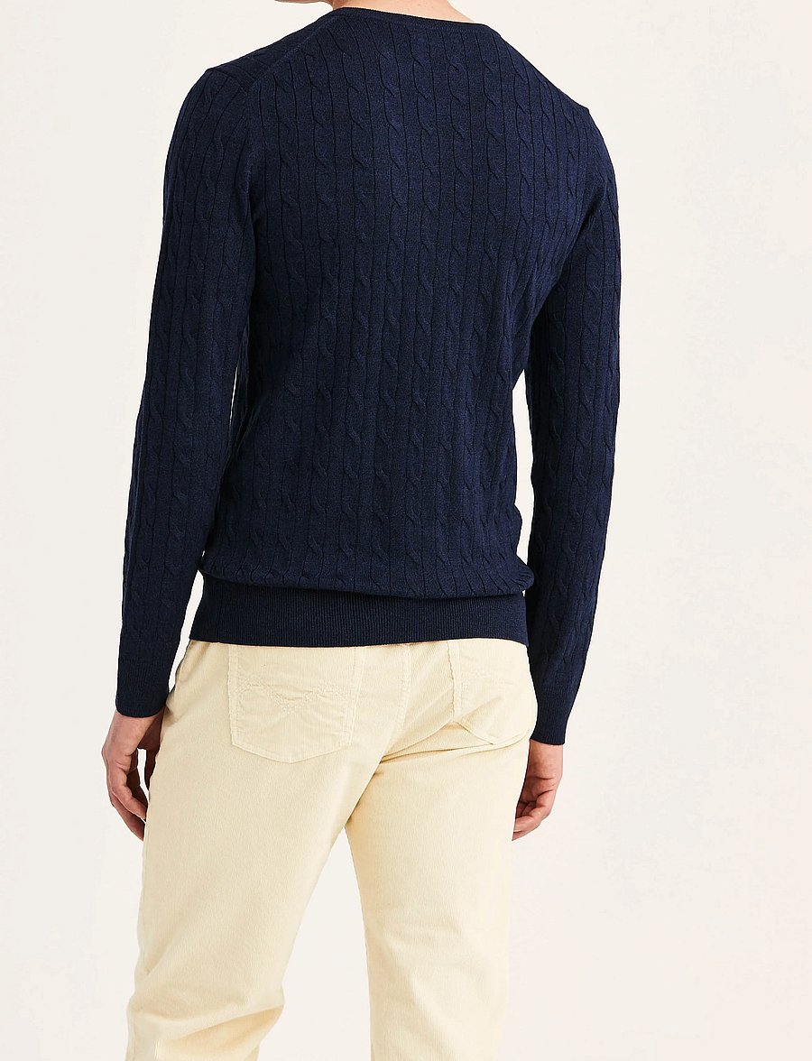 Morris - Merino Cable Oneck - Ümara kaelusega - light blue - 4