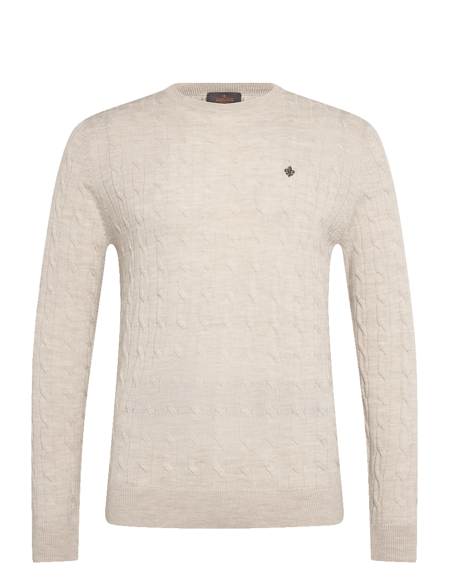 Morris - Merino Cable Oneck - Ümara kaelusega - off white - 1