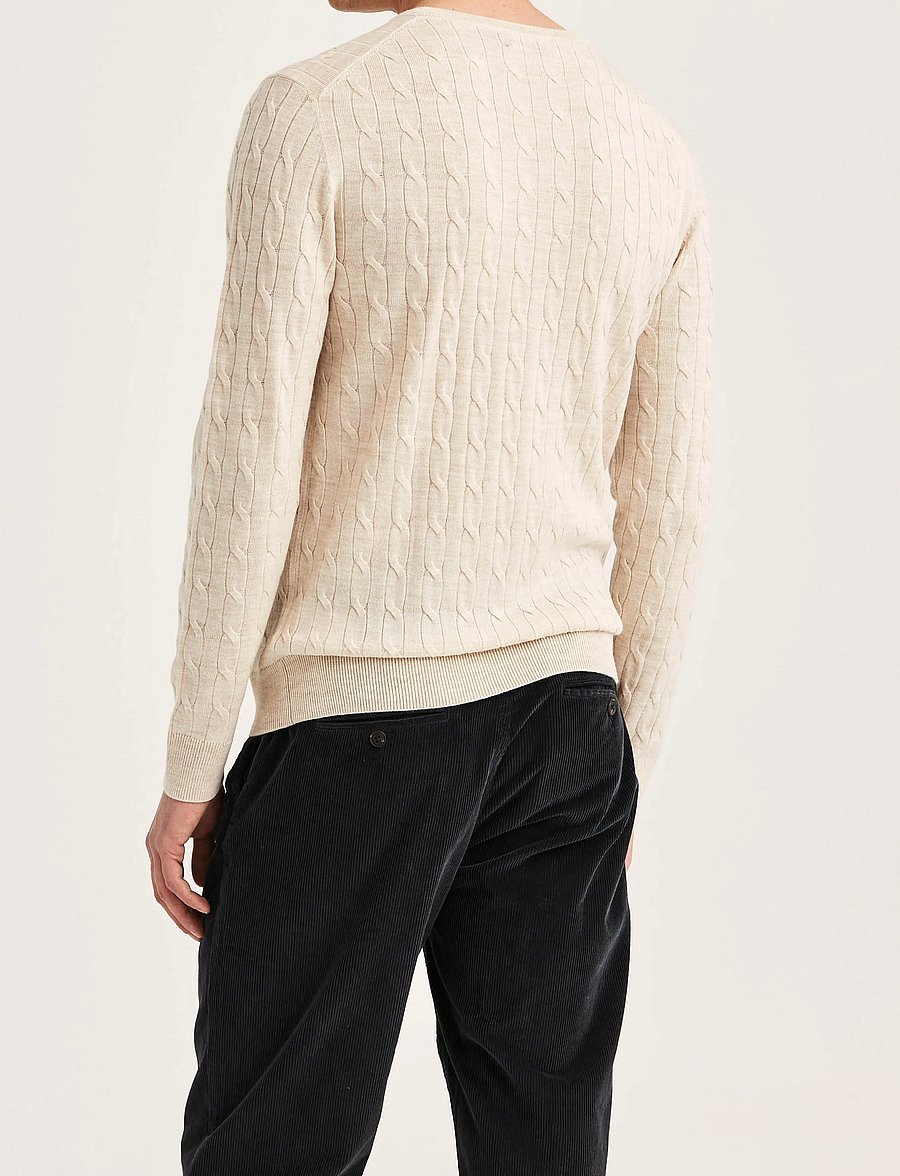 Morris - Merino Cable Oneck - Ümara kaelusega - off white - 4
