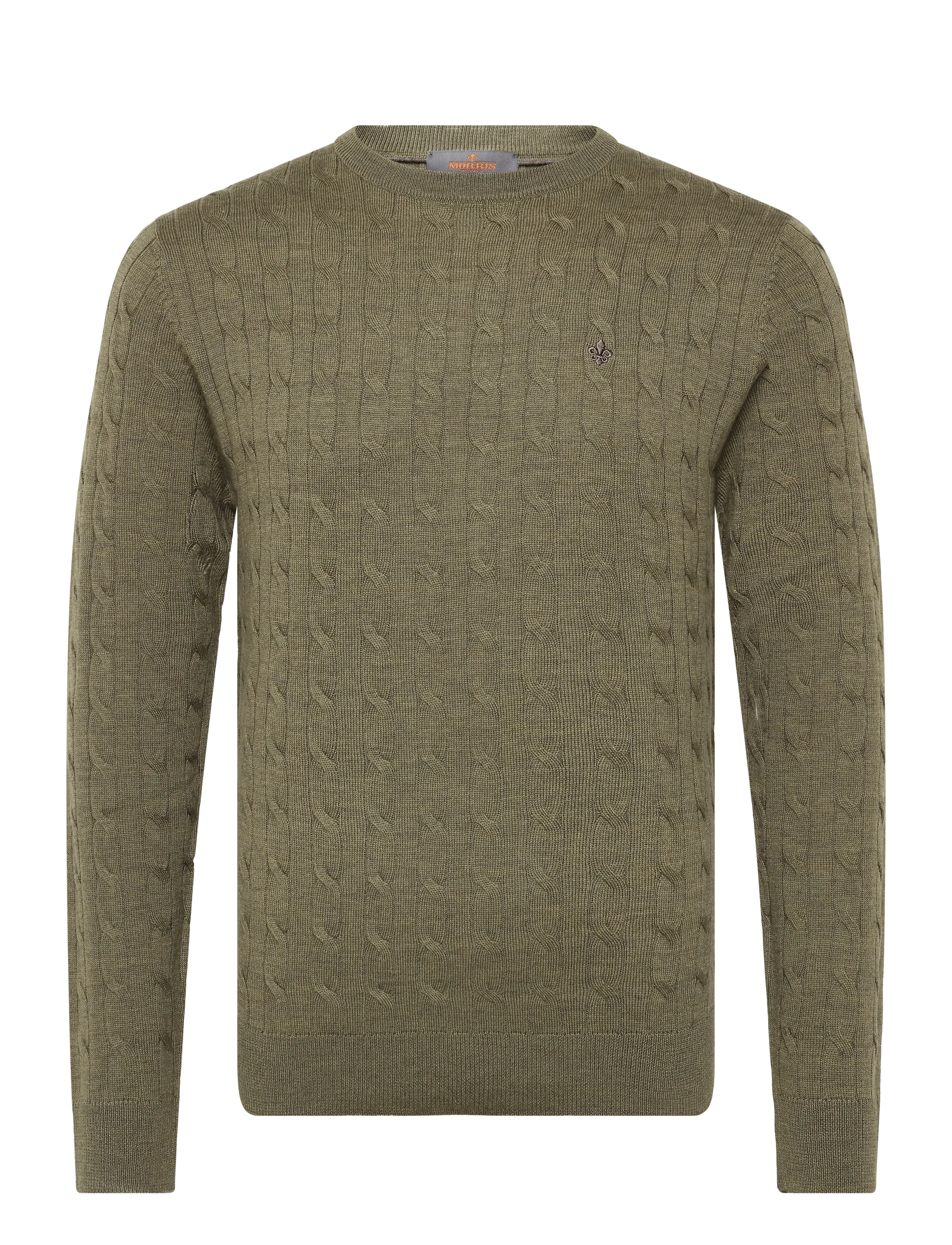 Morris Merino Cable Oneck - Strickmode - OLIVE / khaki/green