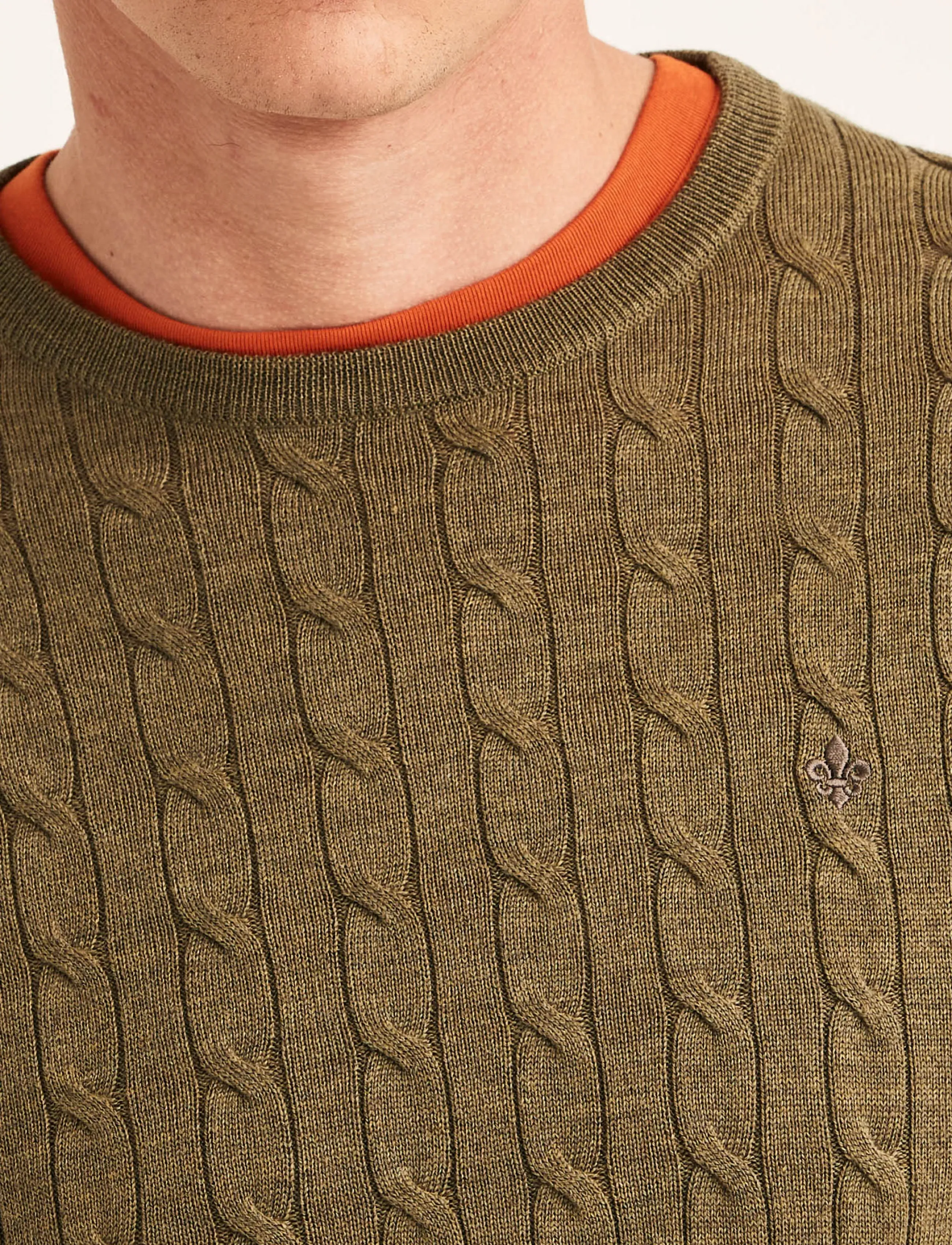 Morris Merino Cable Oneck stickade tröjor herr – bild 5