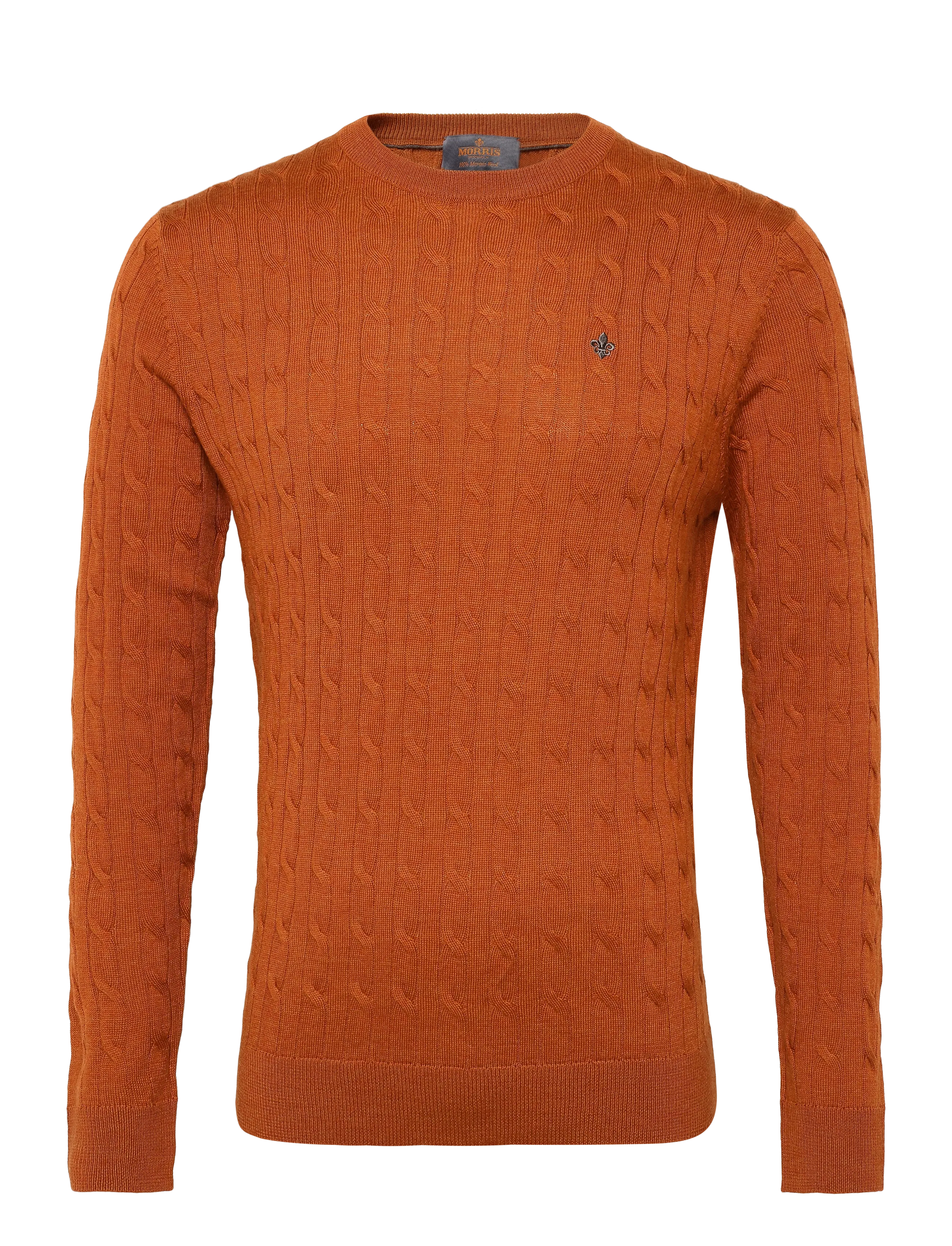 Morris Merino Cable Oneck - Strickmode - ORANGE / orange